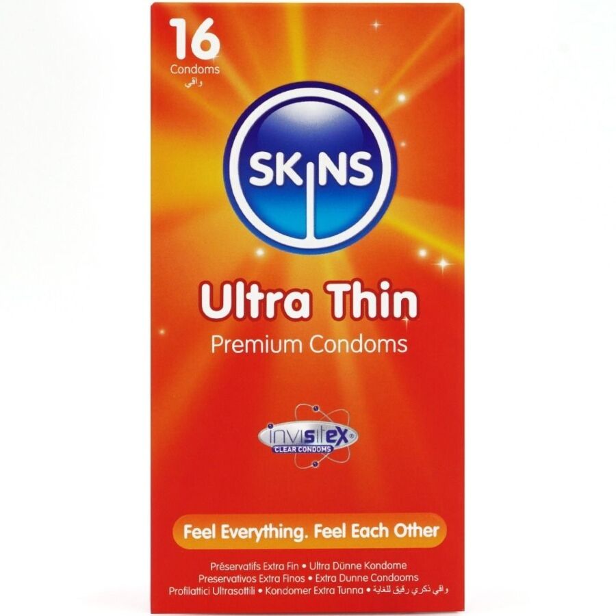 Confezione da 16 preservativi Skins Ultra Thin Premium.