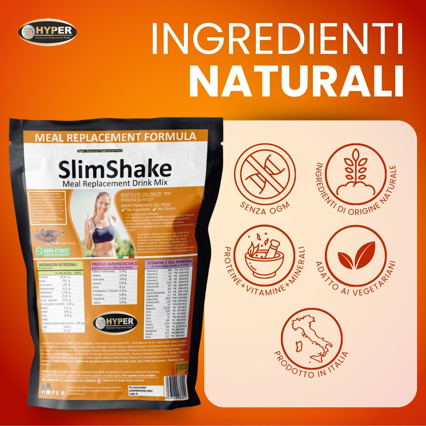 HYPER sostituto di pasto Slim Shake Cacao