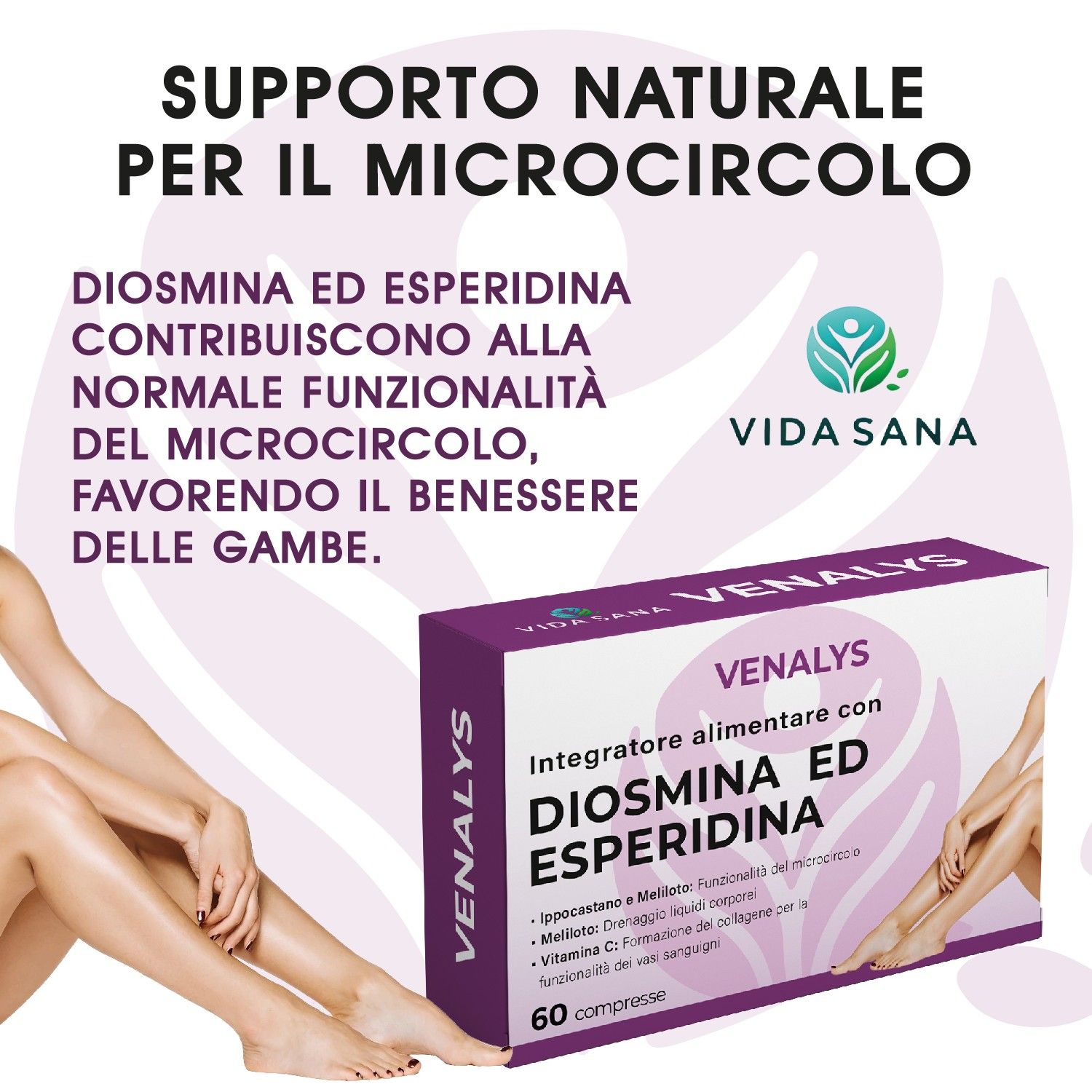 VIDASANA Venalys Diosmina ed Esperidina con Ippocastano, Meliloto e Vitamina C
