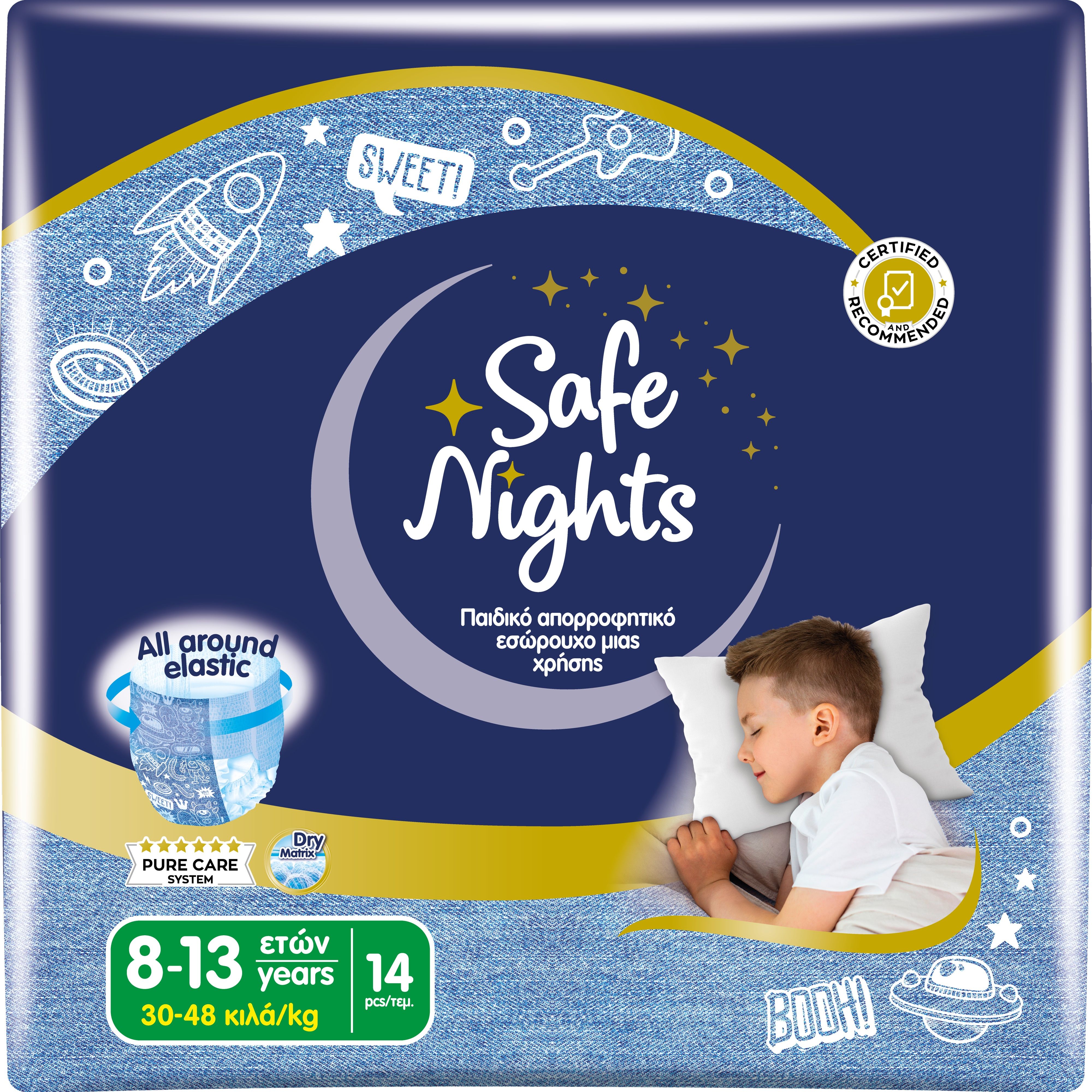 Confezione pannolino slip Babylino Safe Nights Bimbo, 8-13 anni, 14 pezzi.