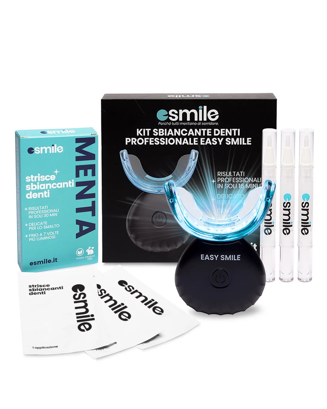esmile - Bundle Kit Sbiancante Denti e Strisce Sbiancanti a Gusto menta