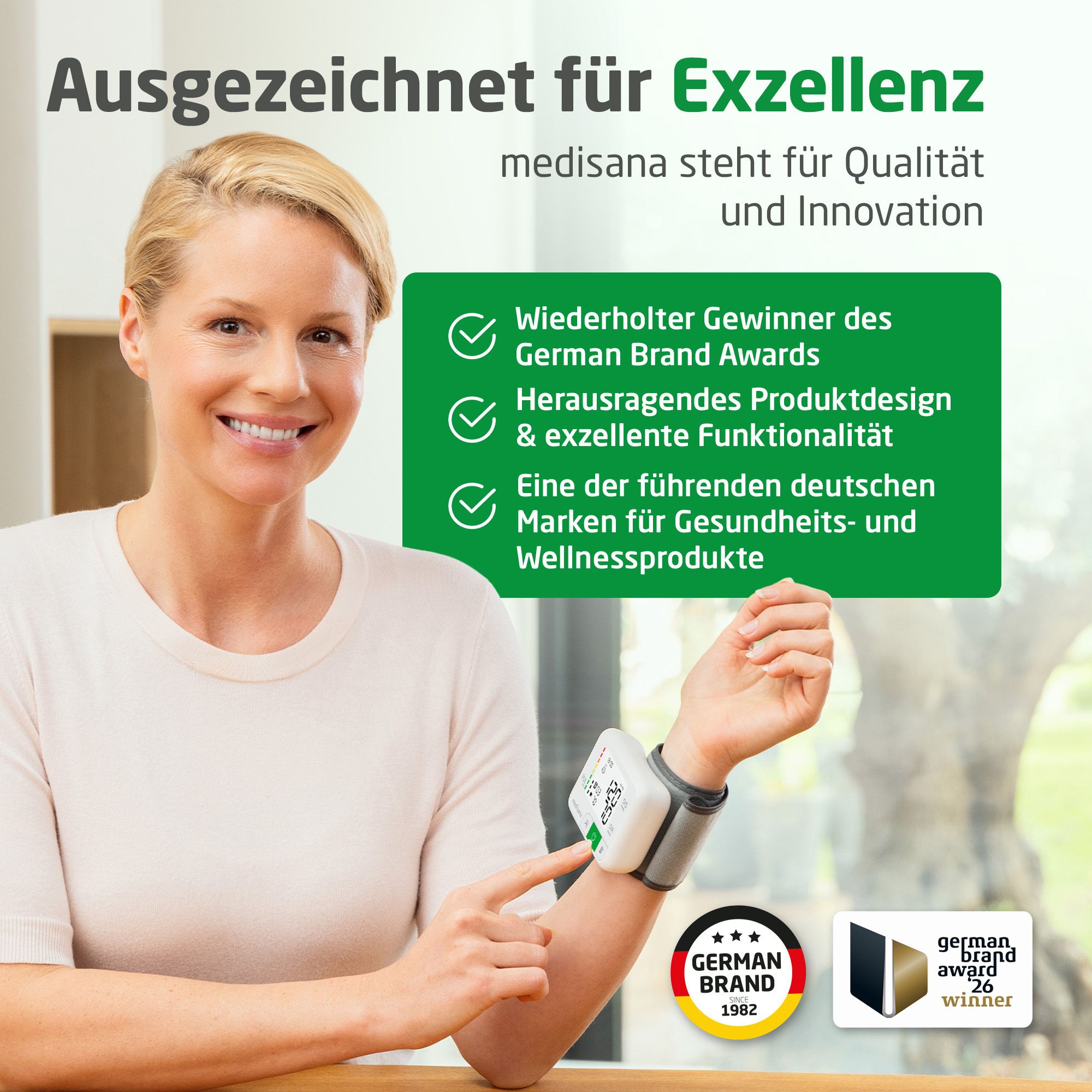 Misuratore Medisana: Eccellente per l'eccellenza, vincitore German Brand Award, marchio tedesco leader.