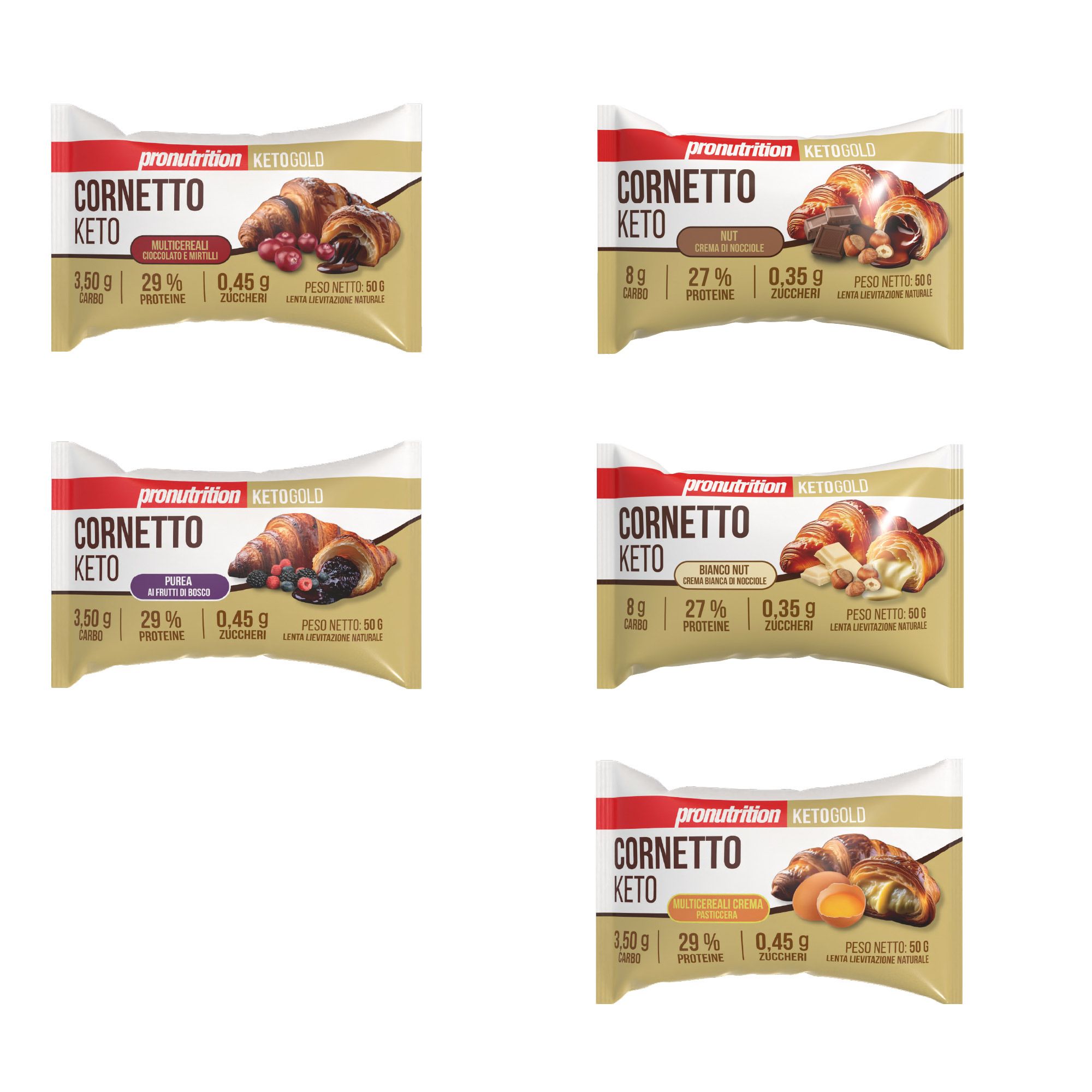 Pronutrition Cornetto keto (10 pezzi x 50 gr, Gusti misti)