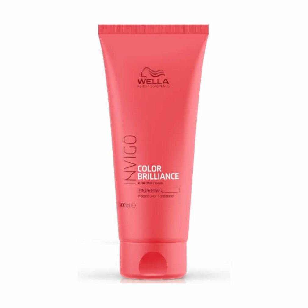 Tubo rosa Wella Invigo Color Brilliance. Testo: Balsamo per capelli fini. 200 ml.