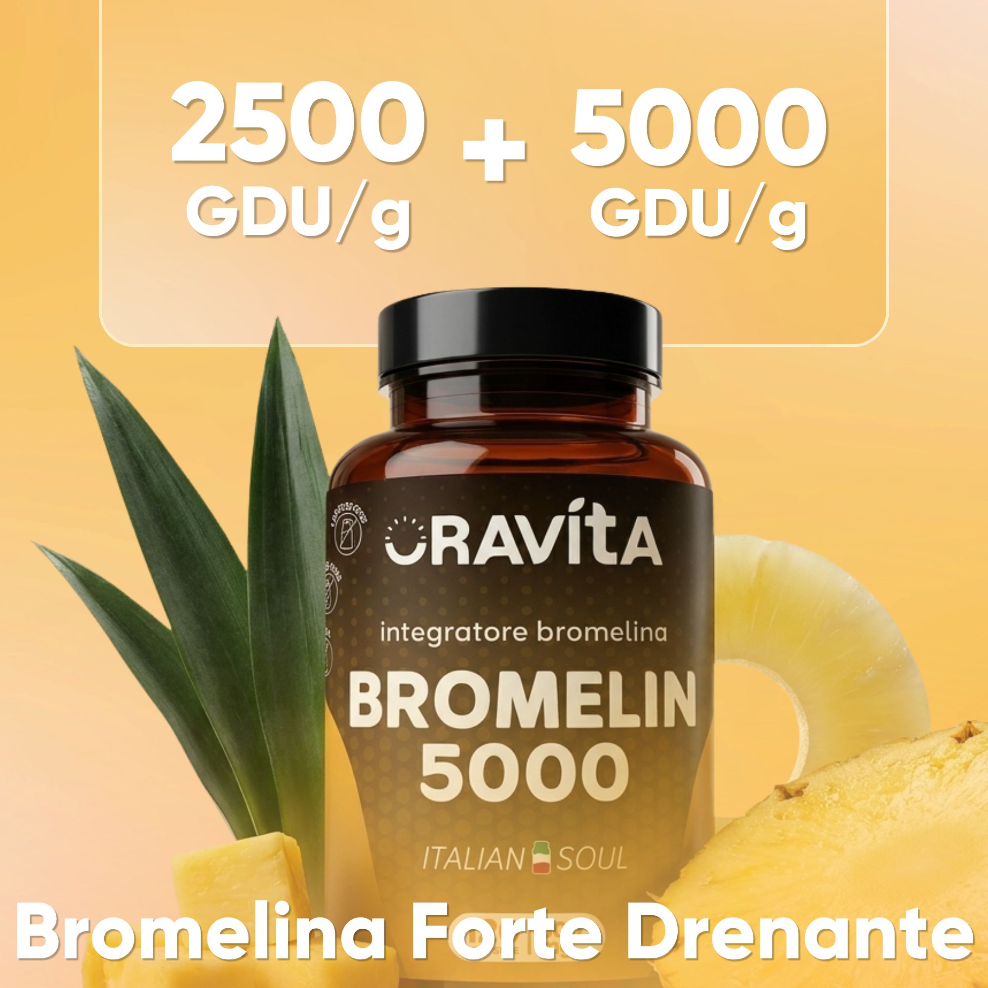 Oravita Bromelin 5000 GDU Bromelina Forte Drenante