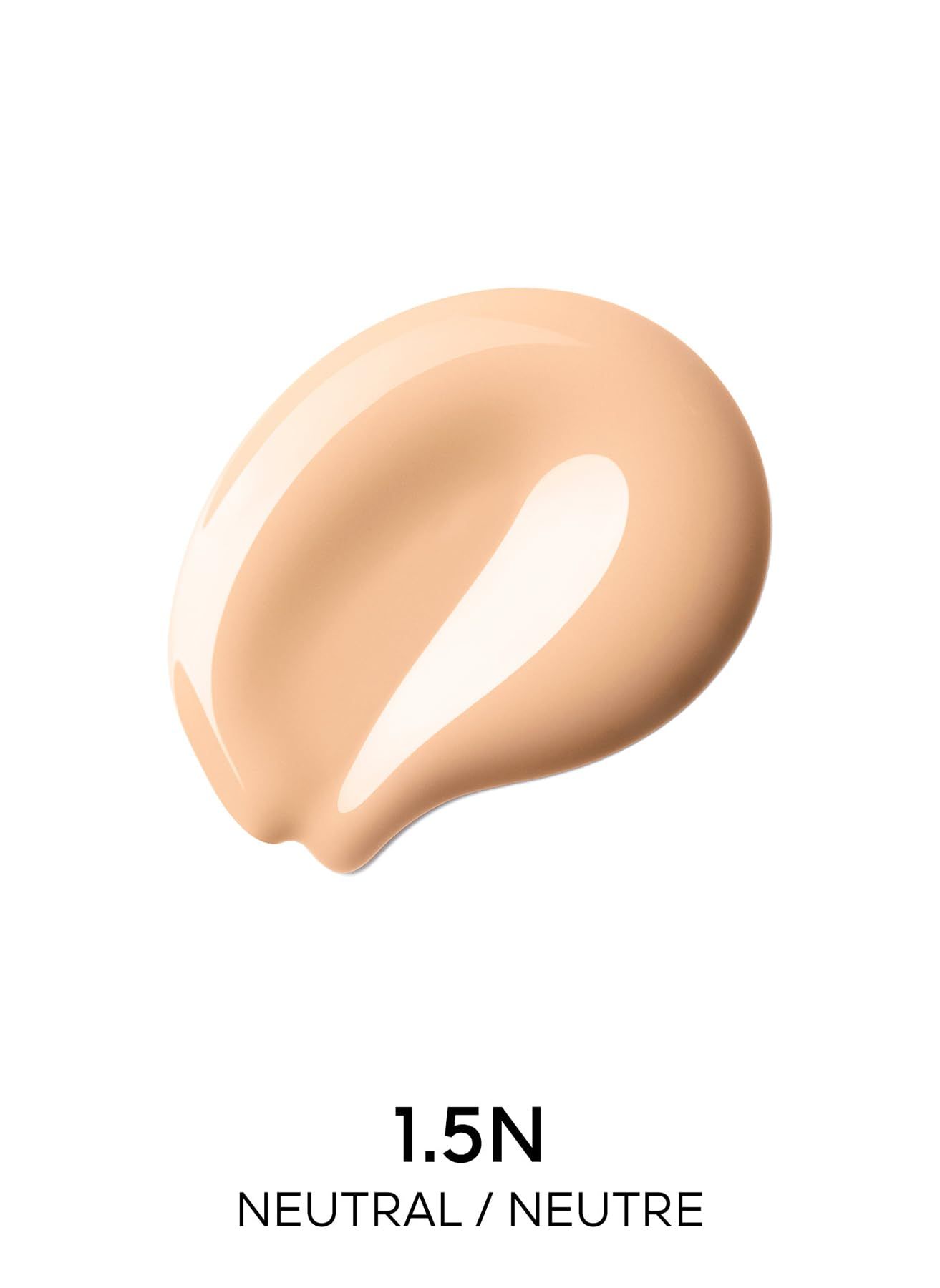 Campione di fondotinta chiaro. Scritta: 1.5N, Neutral/Neutre.