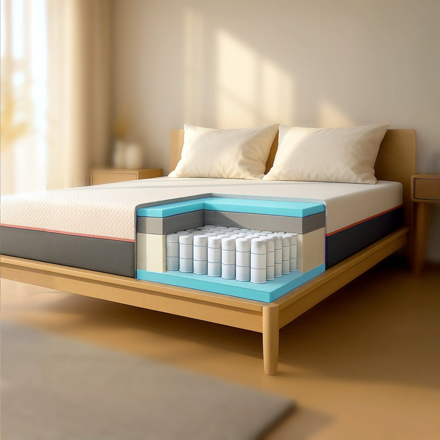 The White Stone Materasso 80x190 Memory Breeze e Molle Insacchettate | Altezza 30 cm