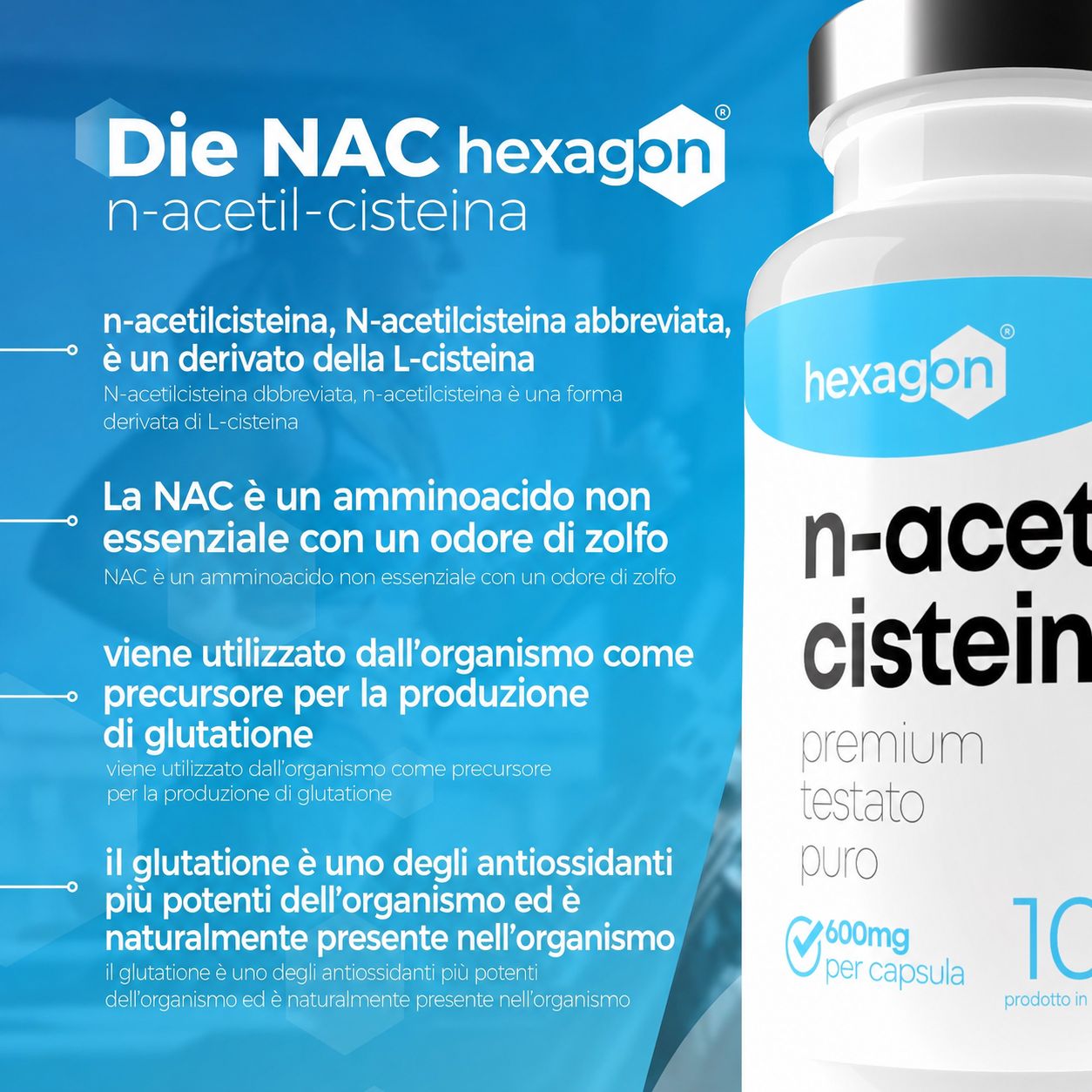 Hexagon NAC N-Acetyl-Cisteina Capsula