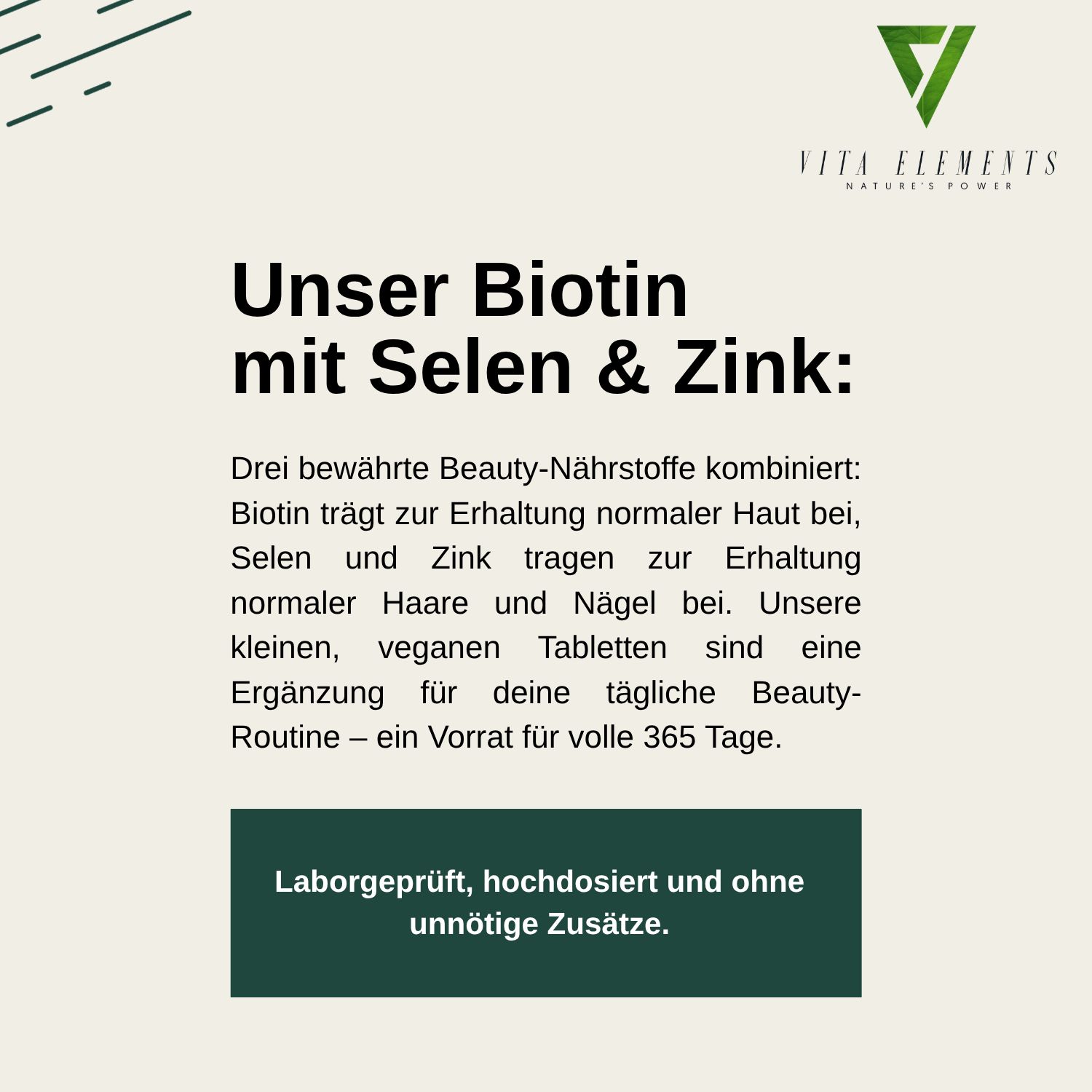 Informazioni su Vita Elements Biotina con Selenio e Zinco: 365 compresse vegane.