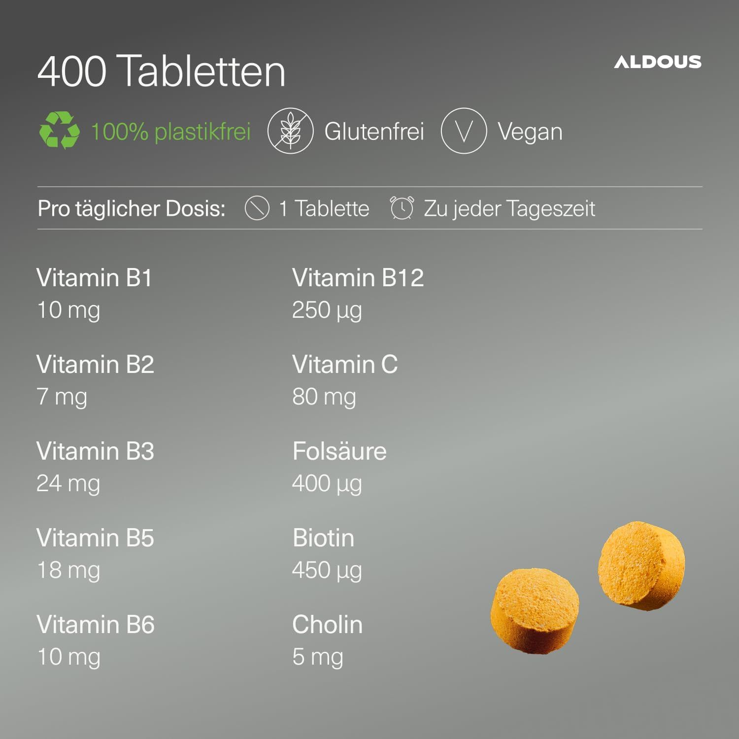 Aldous Compresse di Complesso di Vitamine B con Vitamina C