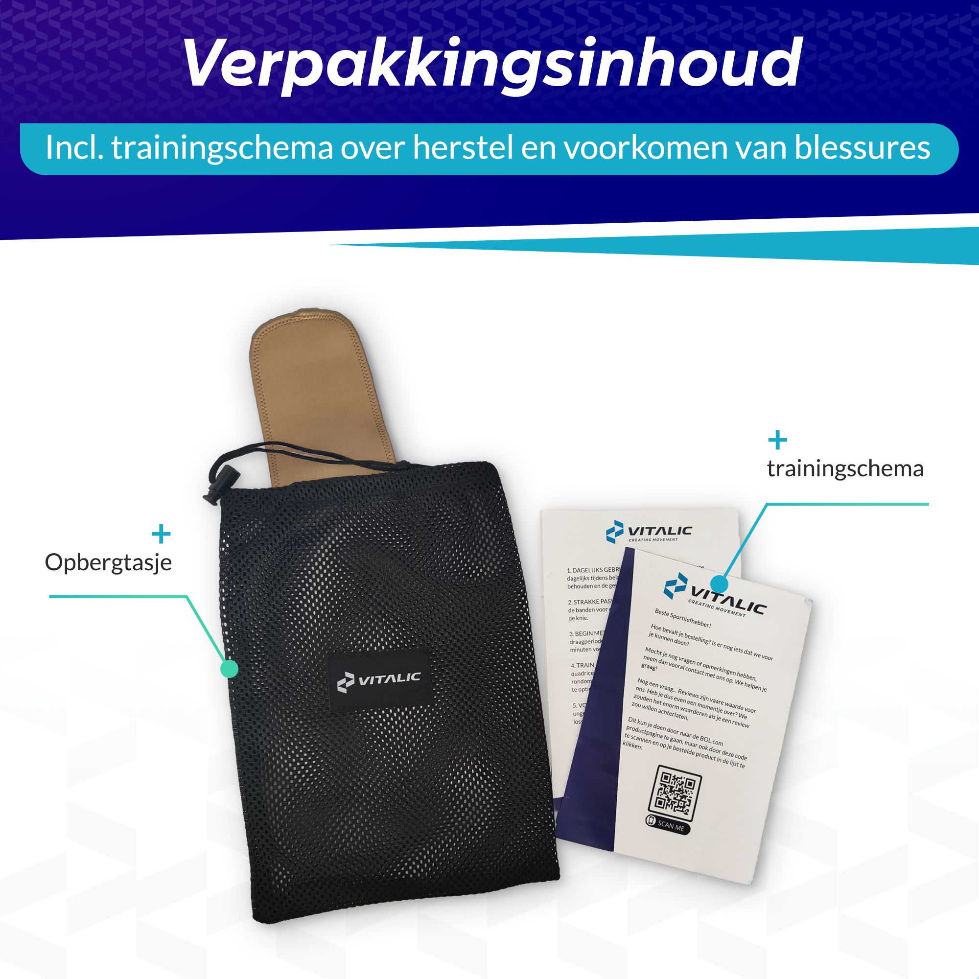 Borsa nera con cintura lombare, schema di allenamento e logo.