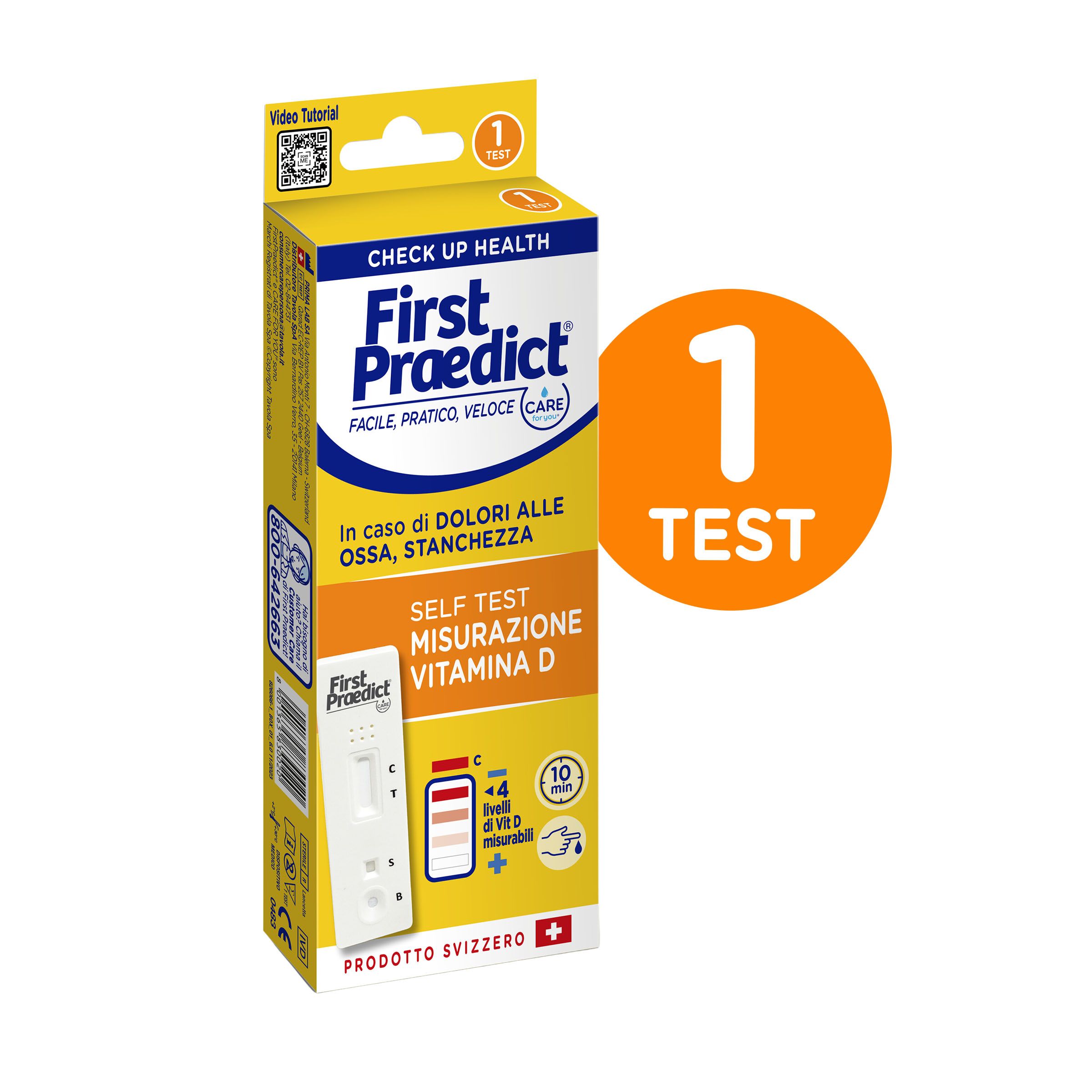 First Praedict Self Test Misurazione Vitamina D Kit rapido per determinare i livelli di vitamina D