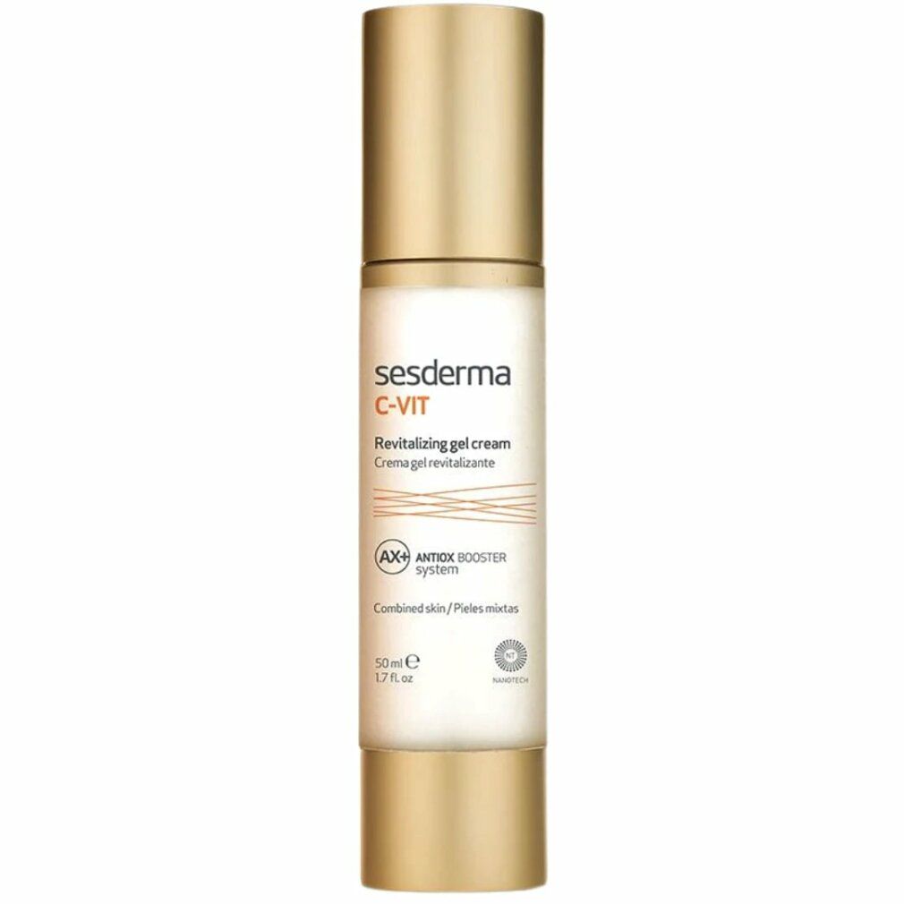 Sesderma C-VIT Crema gel rivitalizzante. Flacone con tappo dorato. Informazioni sul prodotto sull'etichetta. 50 ml.