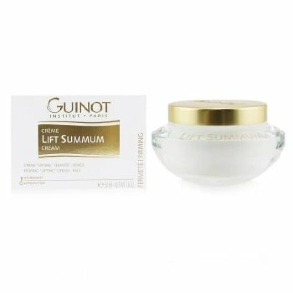 Vasetto di crema e scatola. Scritta "LIFT SUMMUM" e "GUINOT".