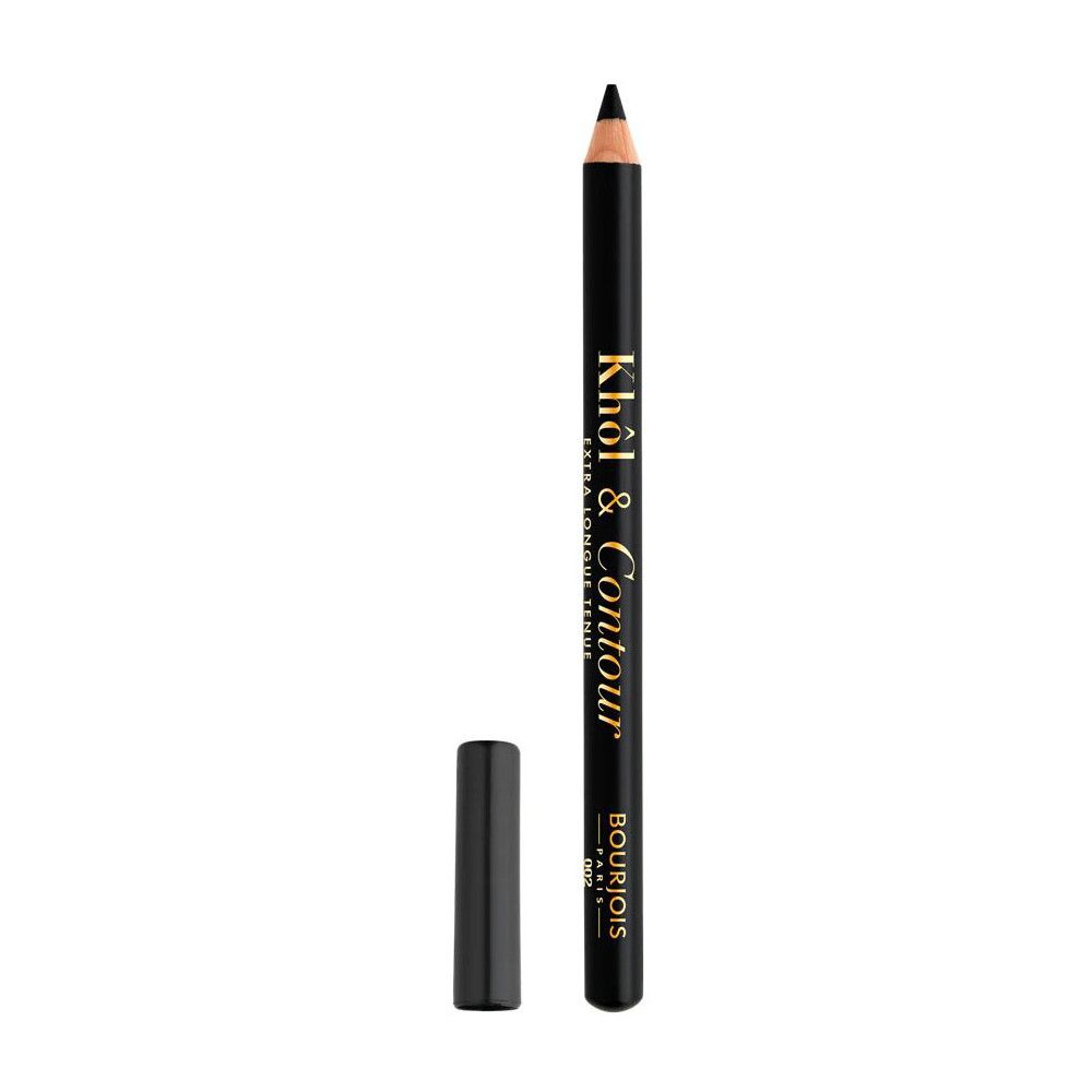 Matita kajal nera con scritta dorata. Tappo separato. Scritta: Khol & Contour, Bourjois.