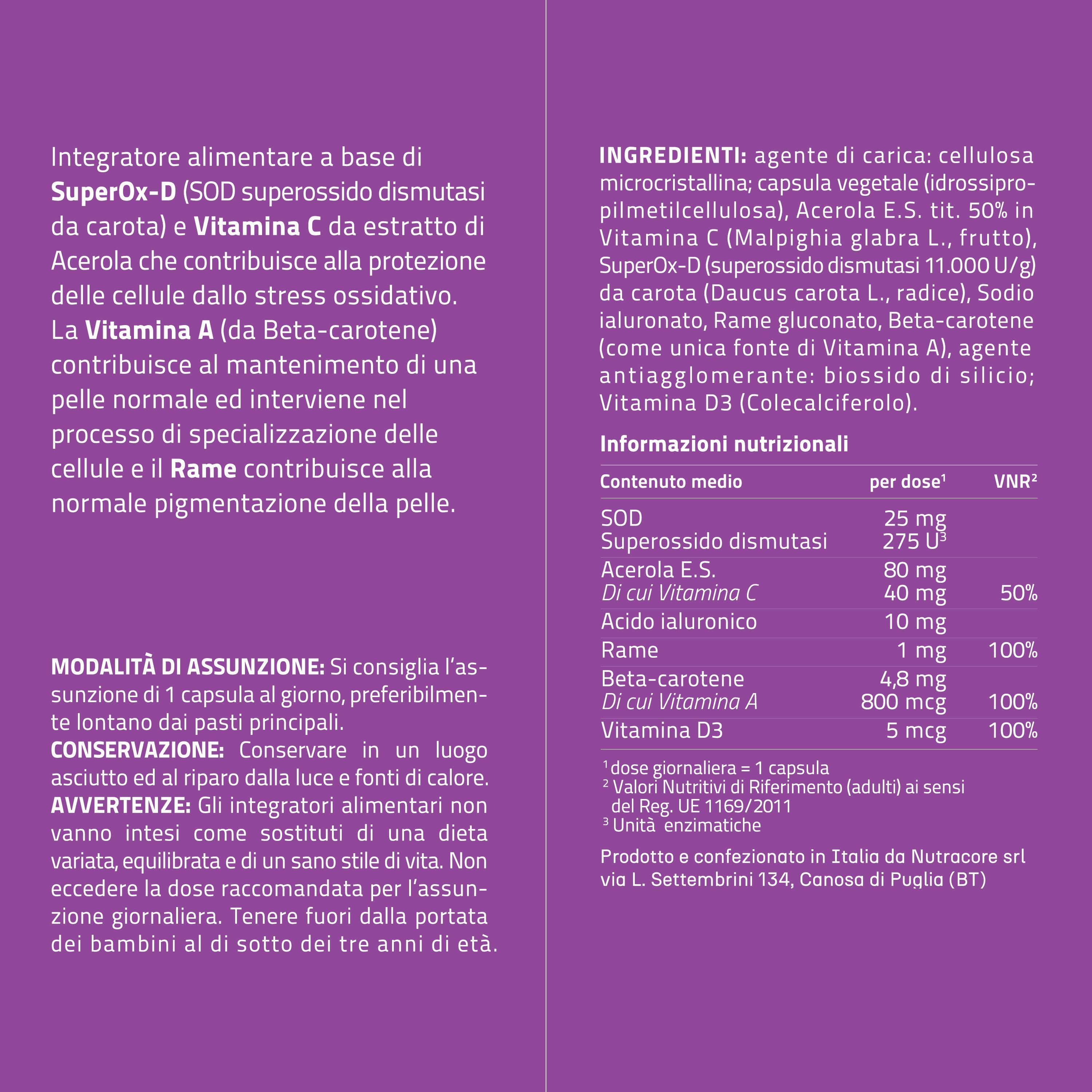 NURE Antioxidant 30 cps da 500 mg - Protezione Antiossidante per la Pelle