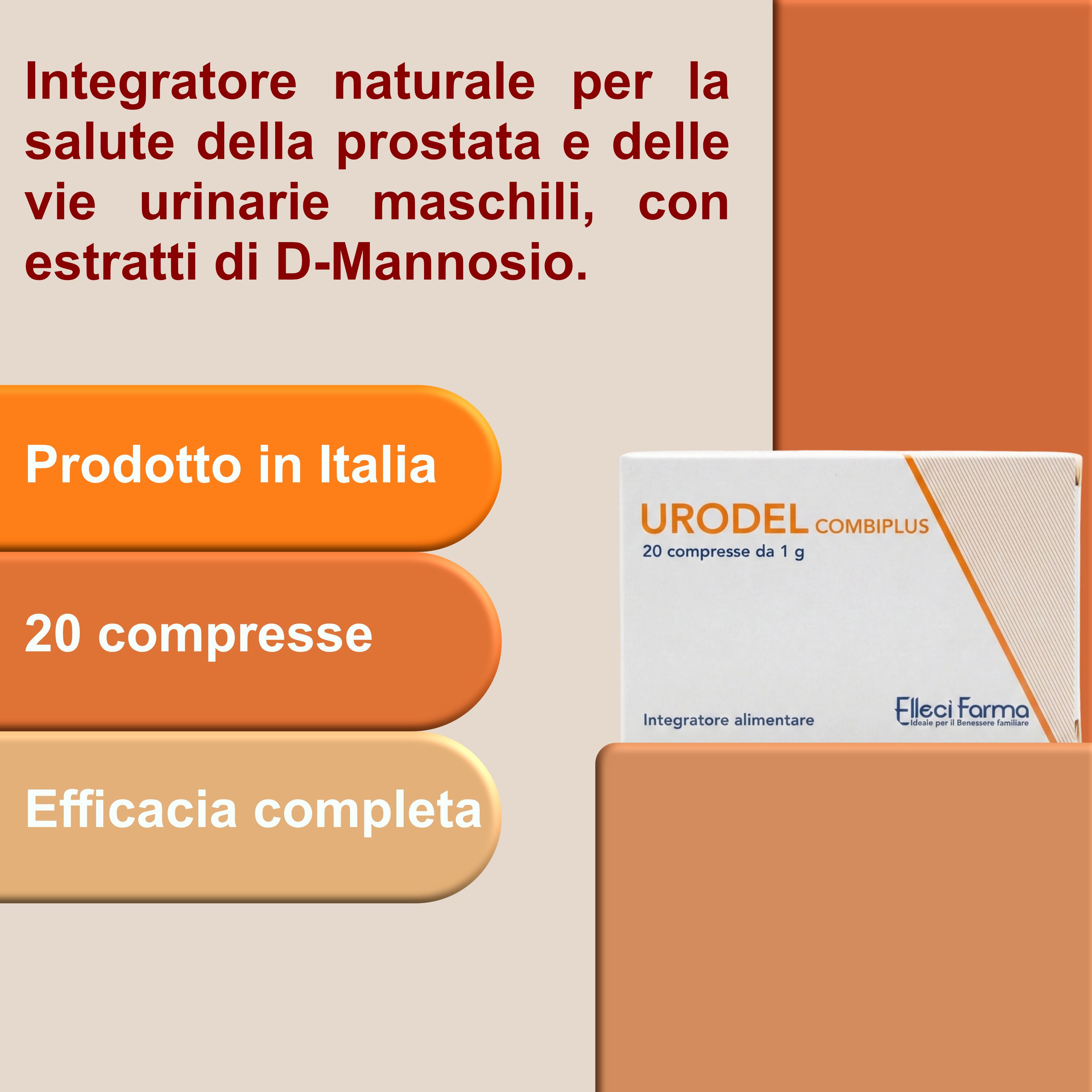 Elleci Farma Urodel – D-Mannosio e Fermenti per Vie Urinarie e Prostata 20 Compresse