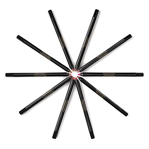 Disposizione di undici matite labbra a forma di stella. Marchio Elizabeth Arden. Matite nere con punte rosa.