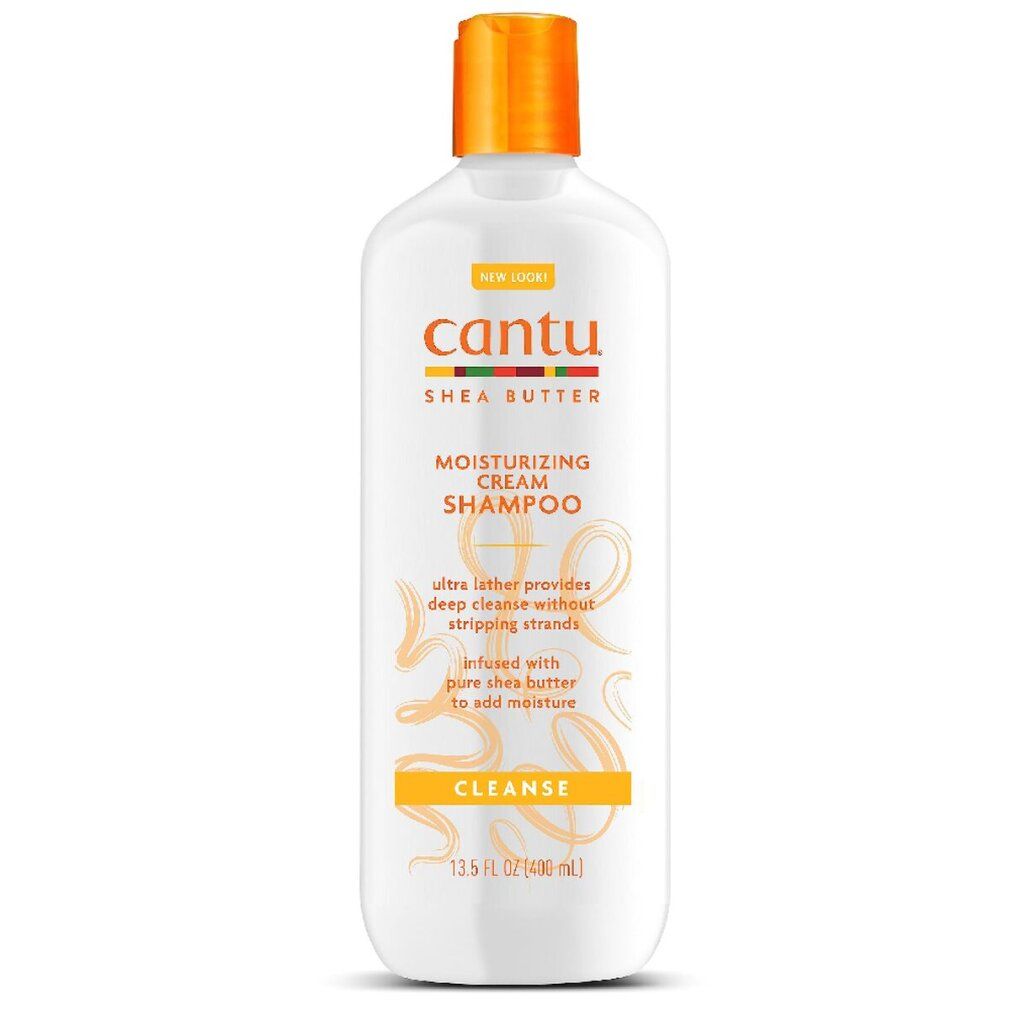 Flacone bianco Cantu Shea Butter Moisturizing Cream Shampoo, 13.5 oz.