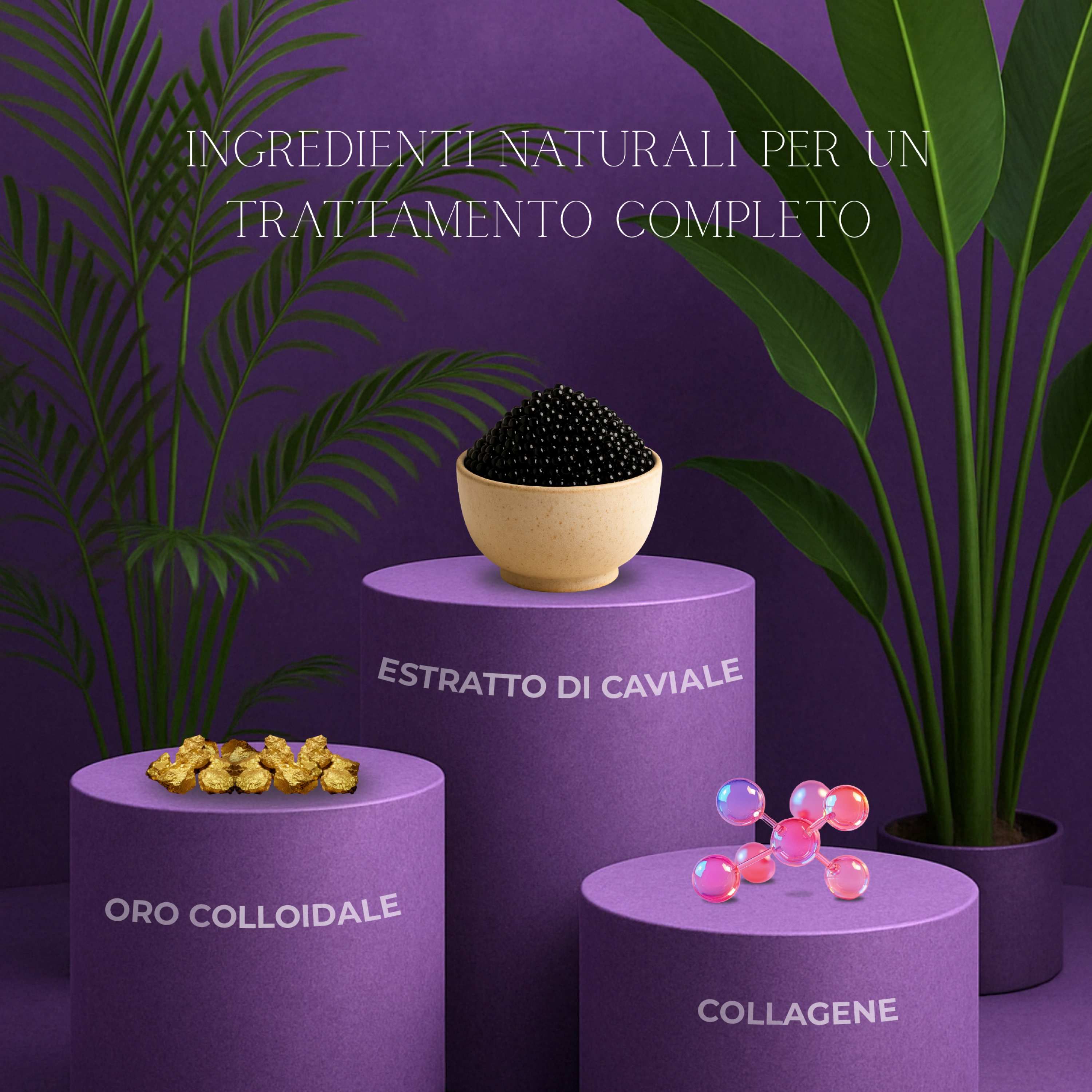 Aloha Labs Oro Sublime - Crema Siero Anti-Age Rigenerante con Collagene, Oro e Caviale - 75ml