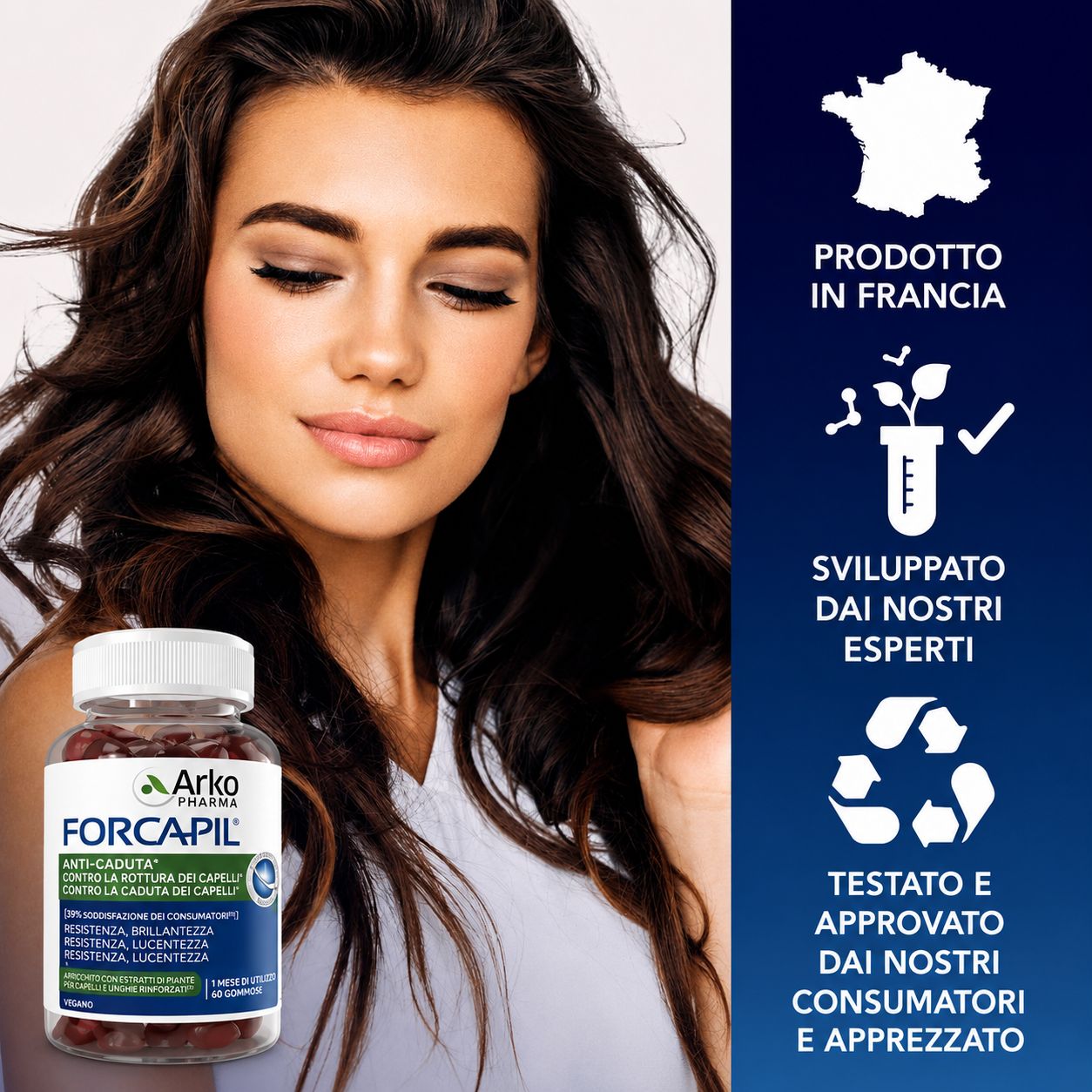 Arkopharma FORCAPIL Gummies Anticaduta Capelli