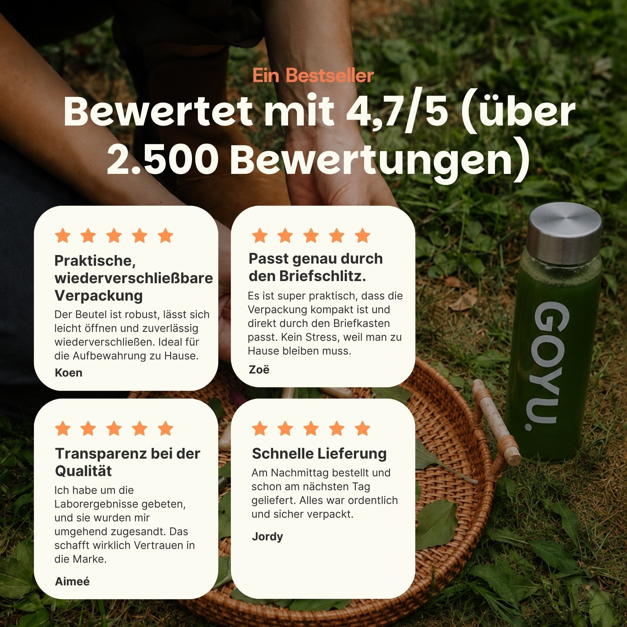 Valutazione di 4,7/5 stelle basata su oltre 2.500 recensioni. Mostra una borraccia verde.