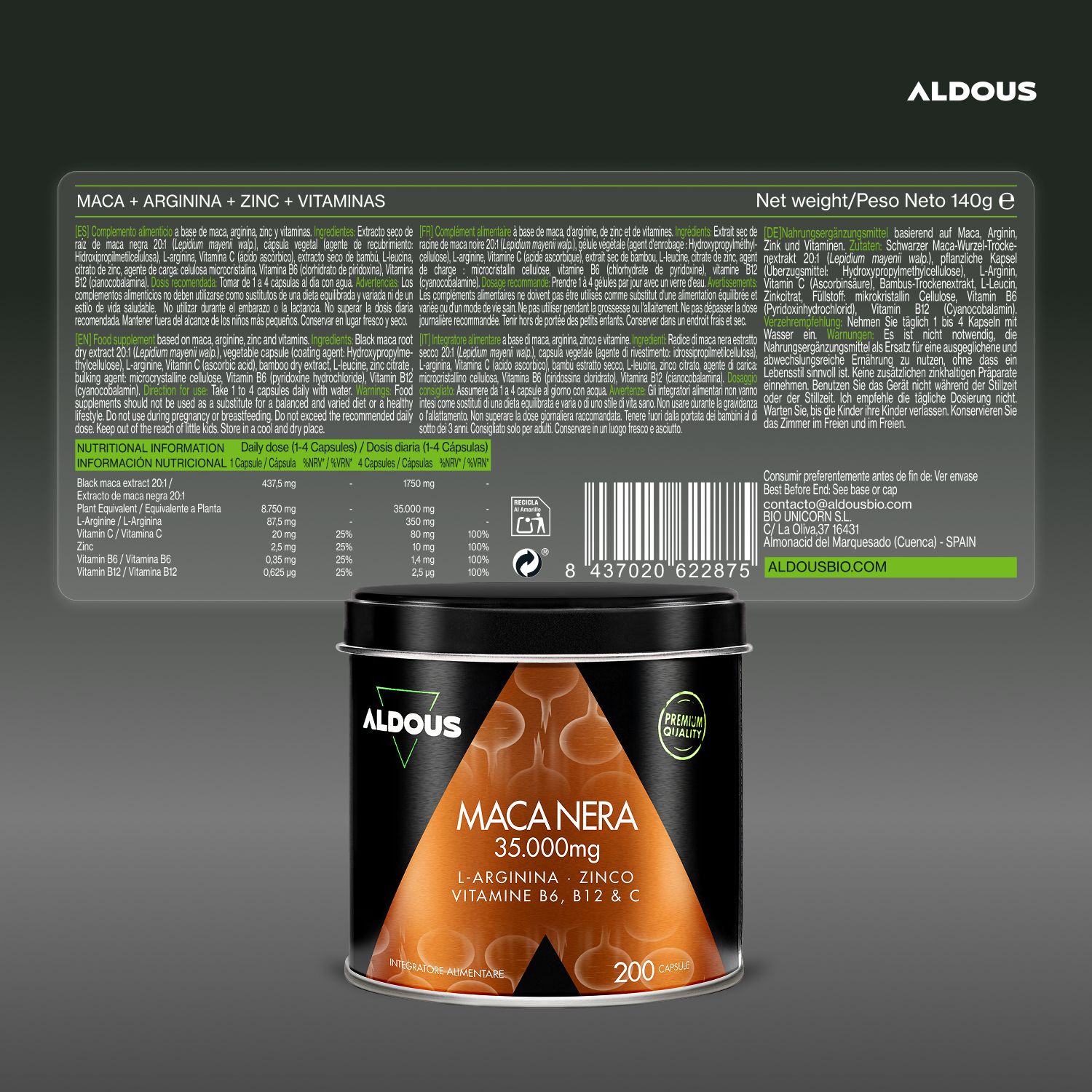 Aldous - Maca Nera - Energia, Vitalità