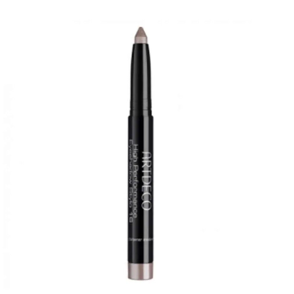 Artdeco High Performance Eyeshadow Stylo. Matita nera con punta argentata. Nome del prodotto e marchio visibili.