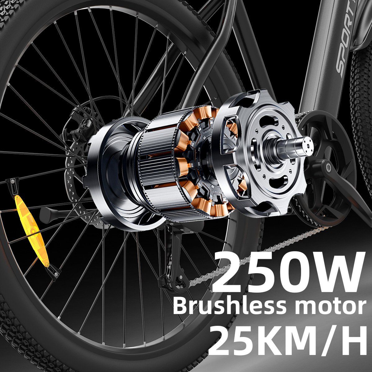Toofly T8 Bicicletta elettrica da città, batteria da 48 V 13 Ah