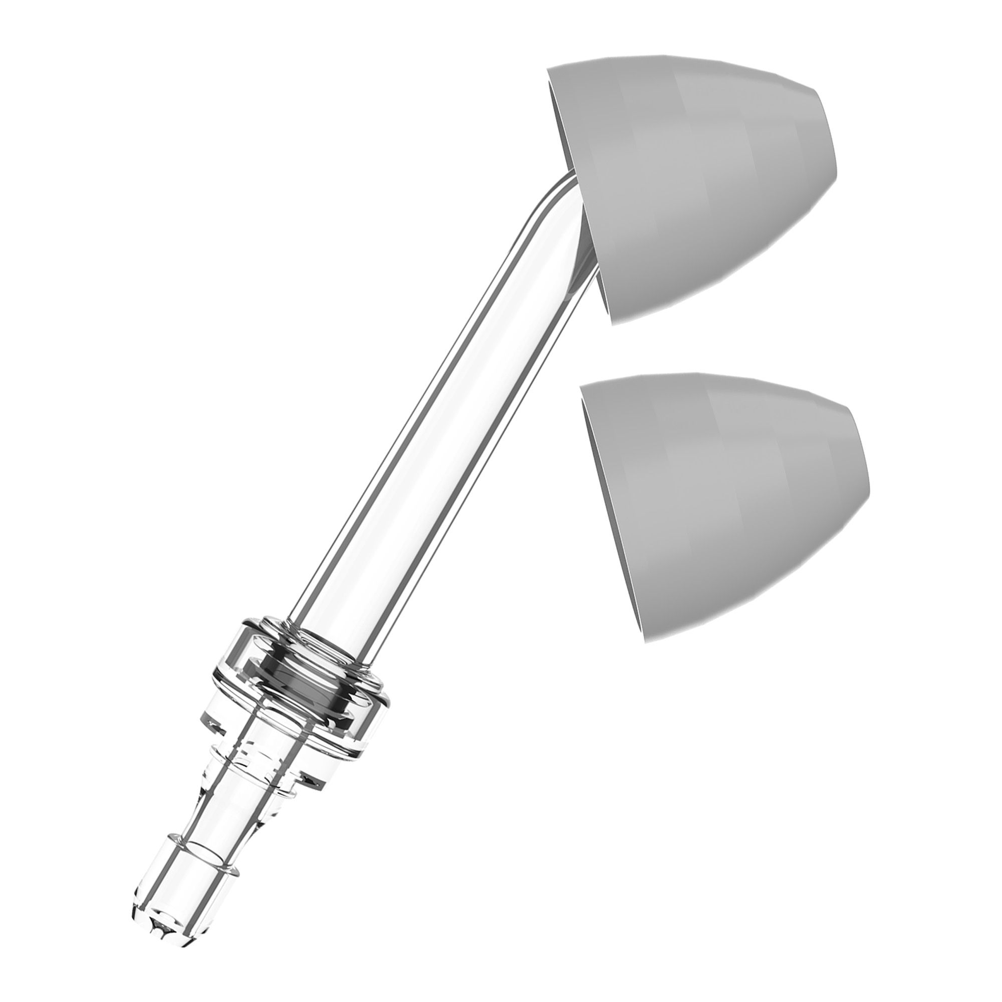 Ricambio per lavaggio nasale con punta in silicone grigio e tubicino in plastica trasparente. Punta rimovibile.