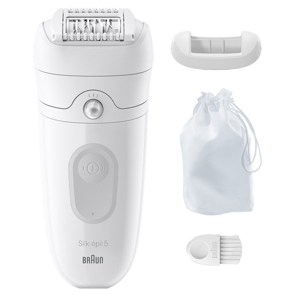 Epilatore Braun Silk-épil 5, accessorio, spazzolino e sacchetto.