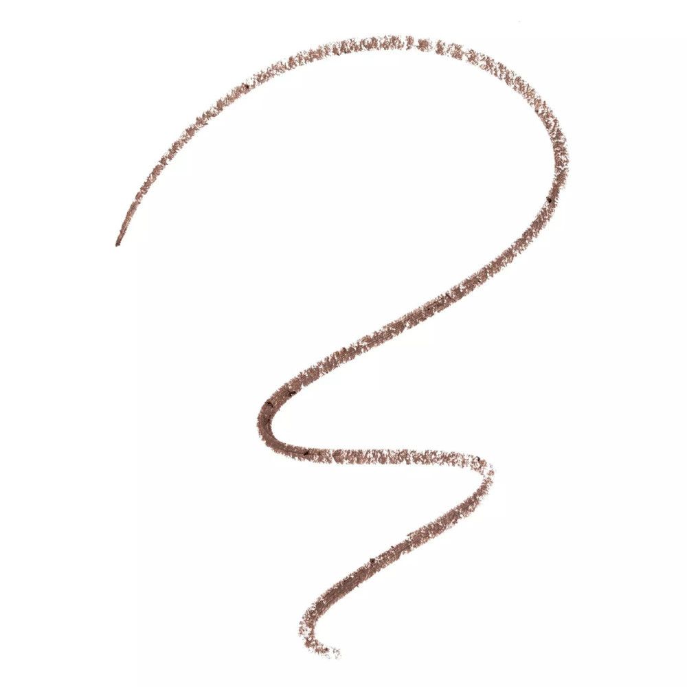 Tratto marrone che mostra la texture della matita per sopracciglia.