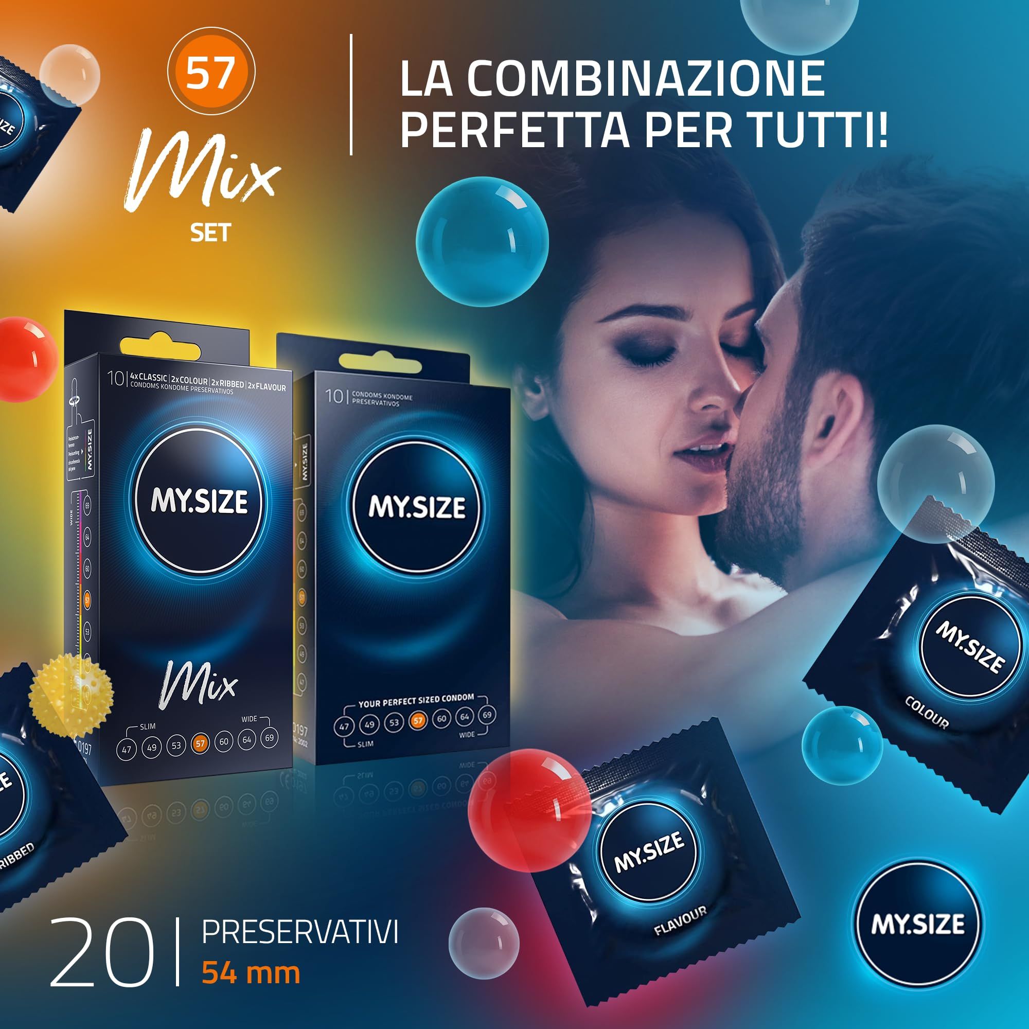 MY.SIZE Mix Set Preservativi Taglia 4 57mm
