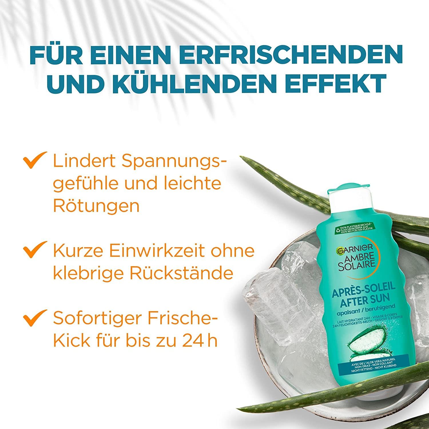 Garnier Lozione Doposole, Lozione corpo rinfrescante e lenitiva con aloe vera