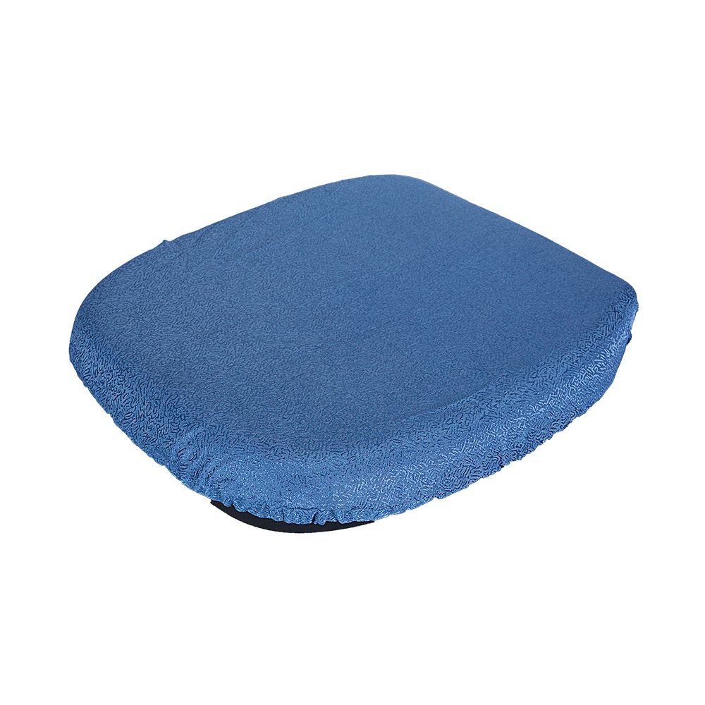 Coprisedile blu. Forma rettangolare. Su sfondo nero.