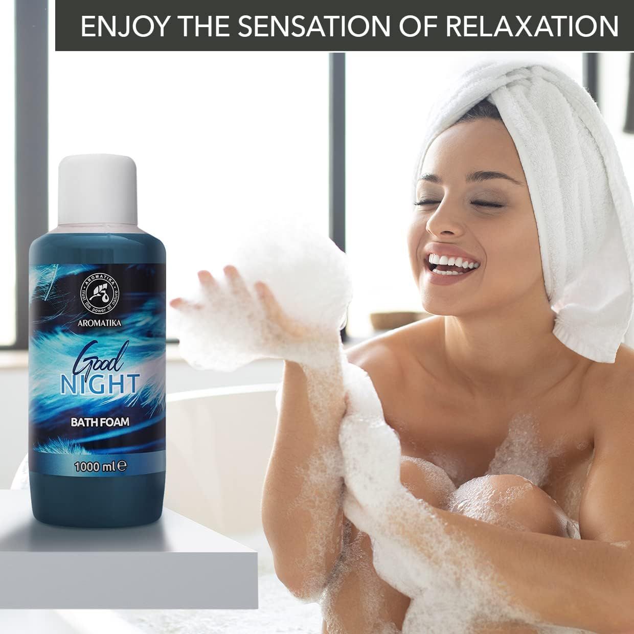 AROMATIKA Schiuma da bagno Buona Notte con olio essenziale di lavanda