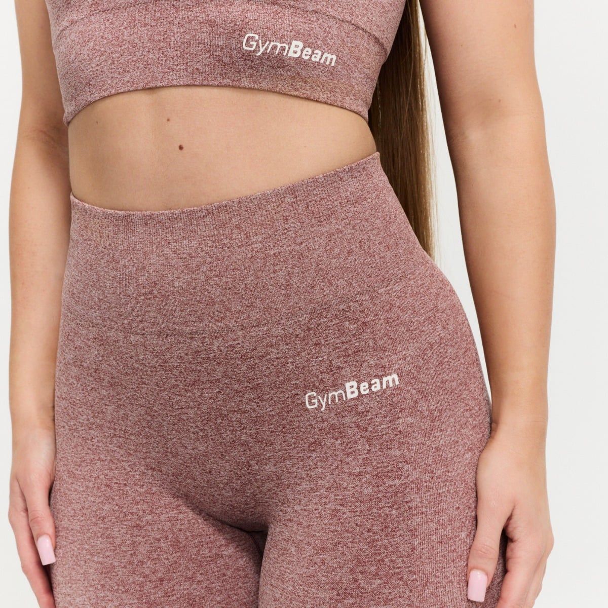 GymBeam Pantaloncini donna FLO Mauve vita alta slim con elastico senza tasche