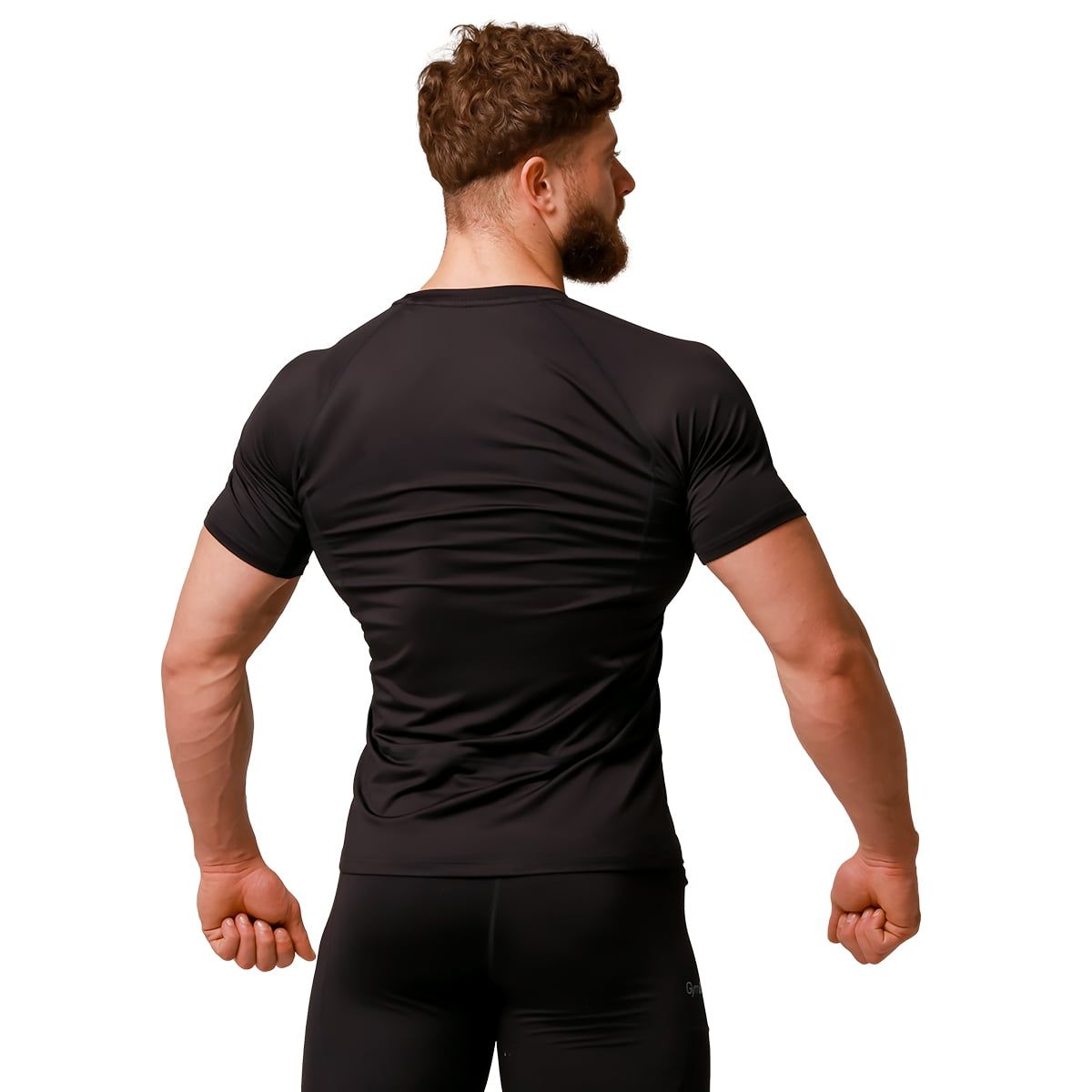 GymBeam T-shirt uomo Pulse Running manica corta vestibilità slim Black