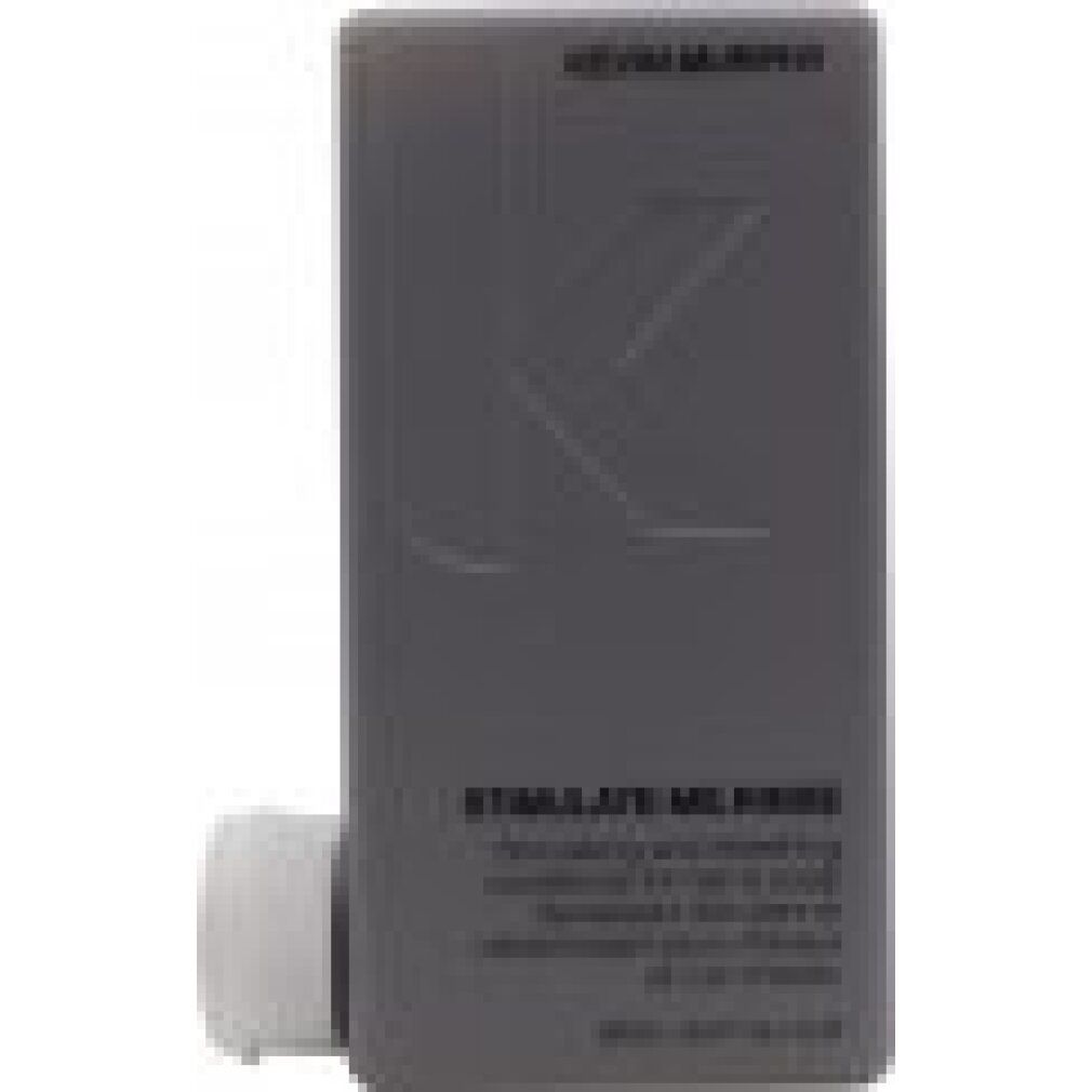 Flacone grigio con tappo bianco. Scritta: KEVIN.MURPHY, STIMULATE-ME.RINSE. Testo in inglese e francese.