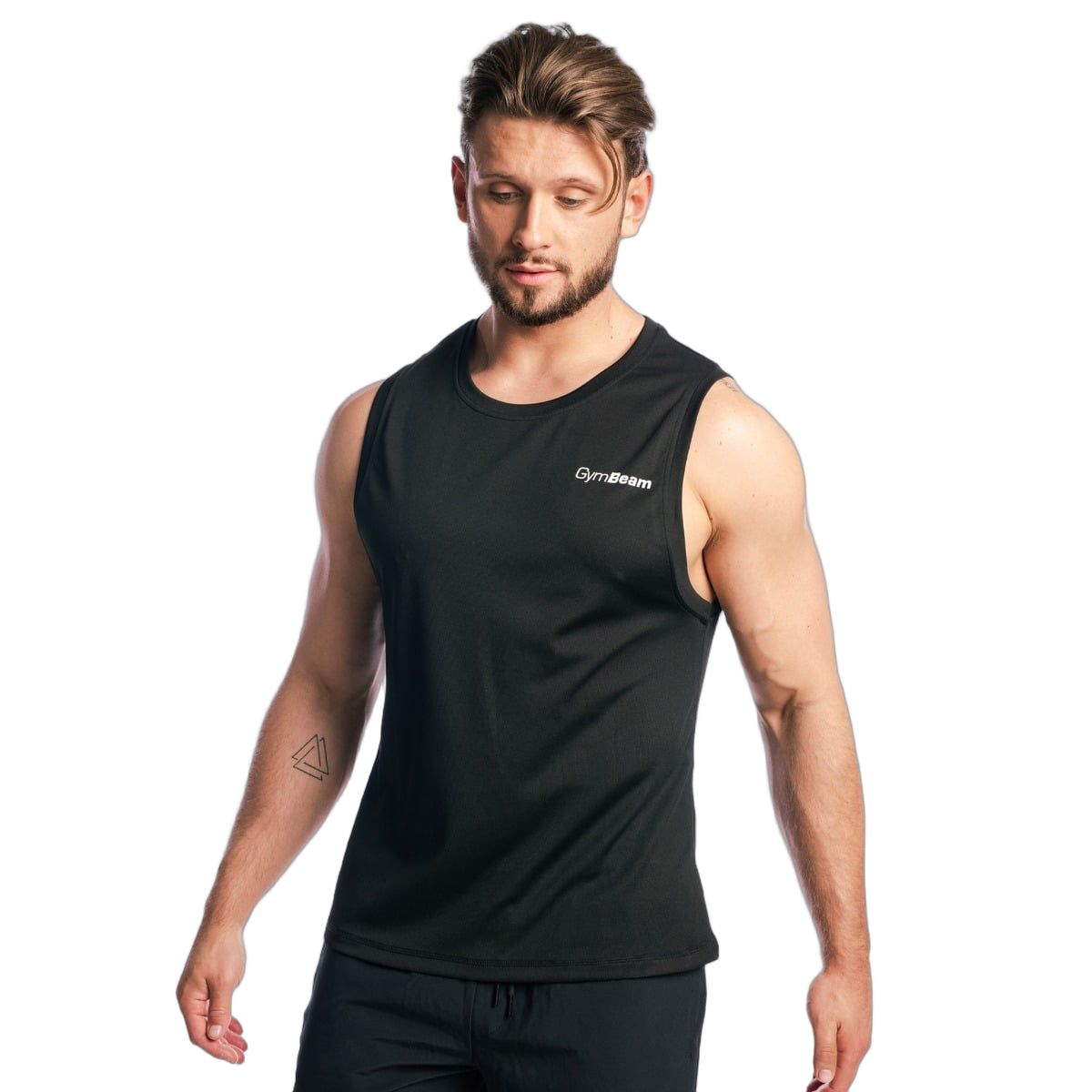 GymBeam Canotta uomo regular in mesh Base Black