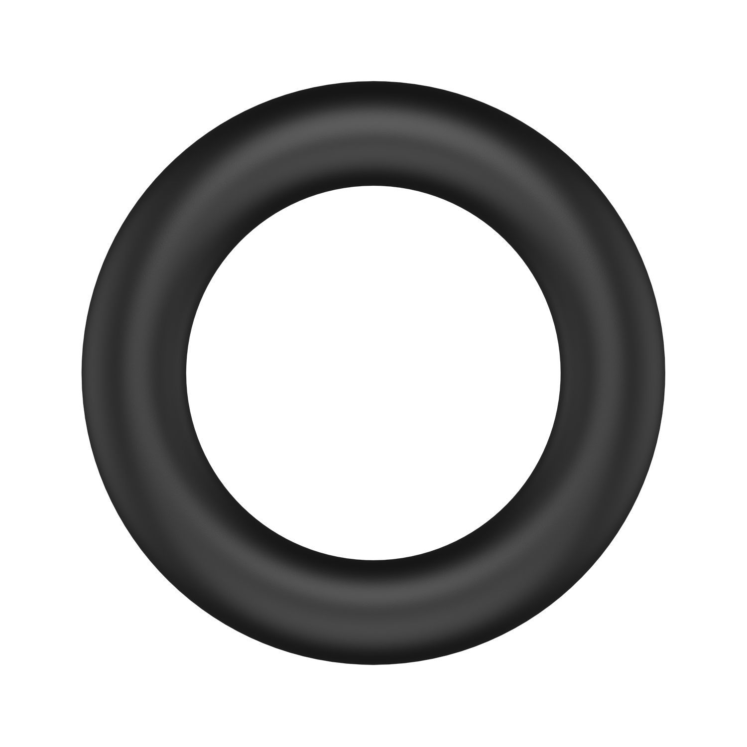 Anello fallico rotondo nero in silicone.