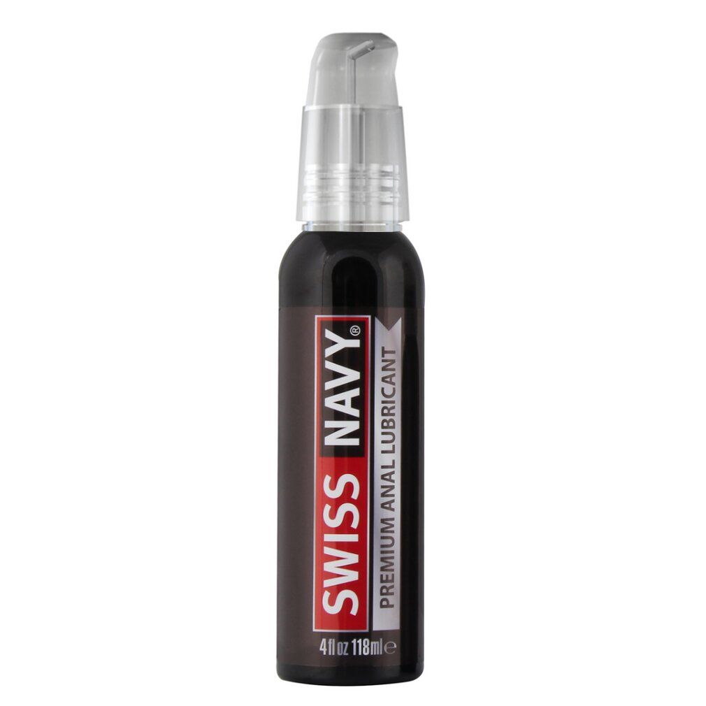 Swiss Navy Premium Anal Lubricant flacone con erogatore a pompa.