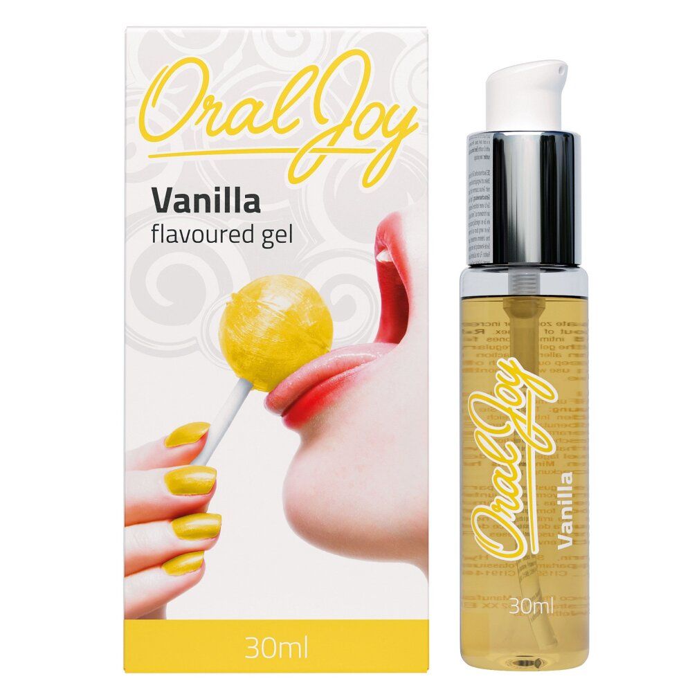 Cobeco Oral Joy Vanilla: Gel aromatizzato in flacone da 30ml con pompa e confezione esterna.