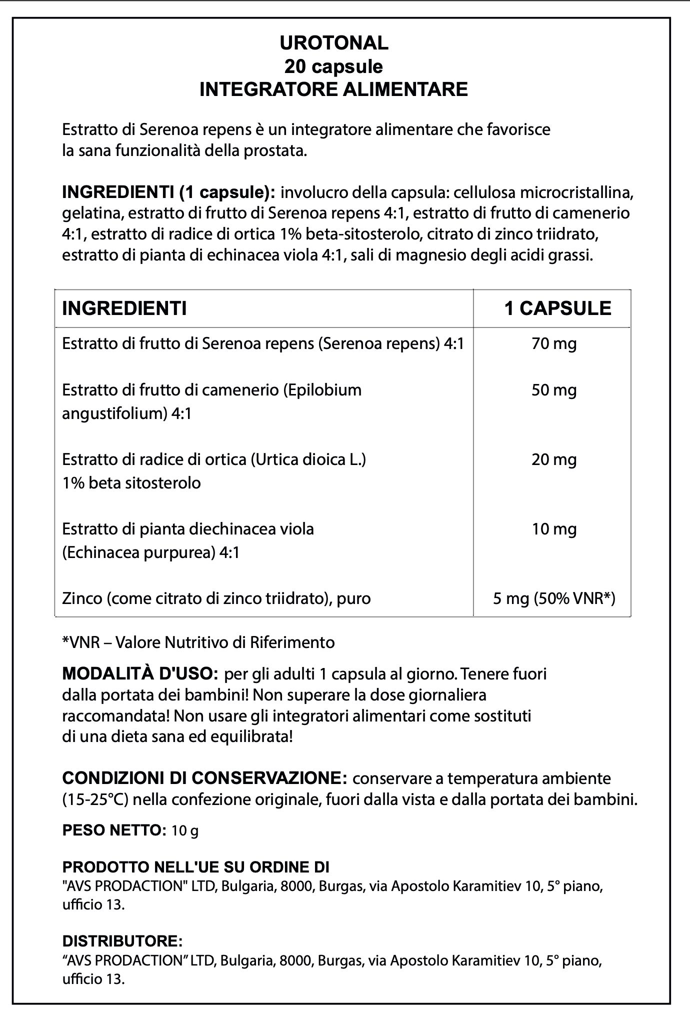 Urotonal Capsule – Benessere maschile quotidiano