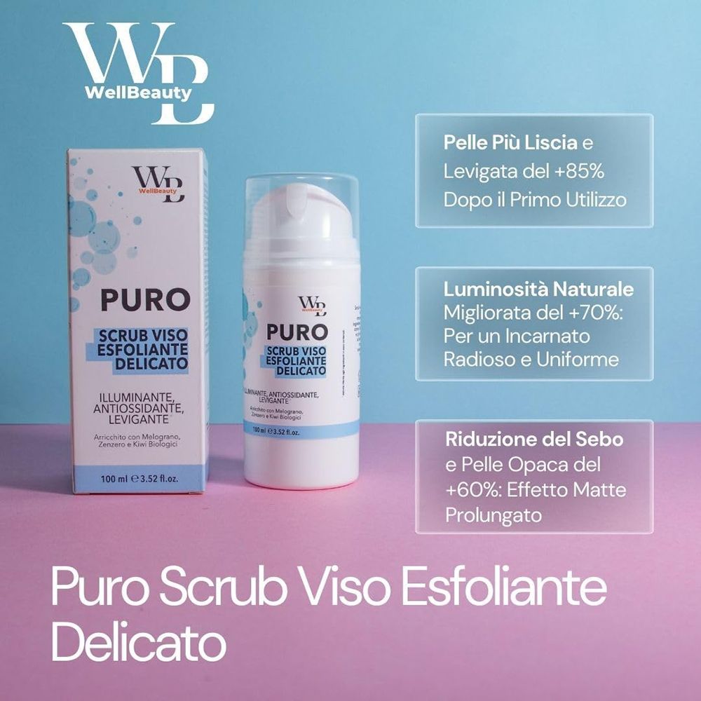 WellBeauty - PURO - Scrub Viso Esfoliante Delicato