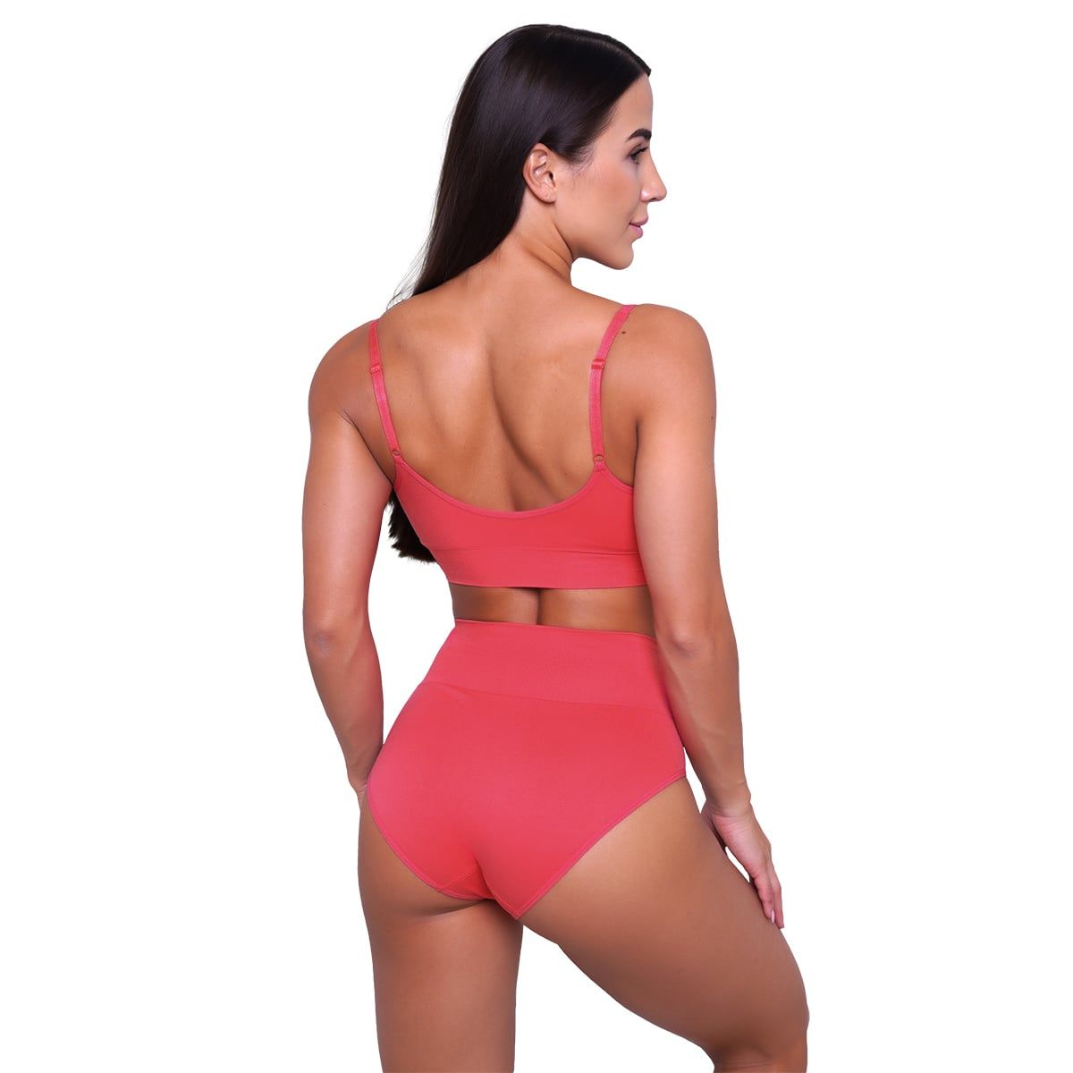 GymBeam Reggiseno sportivo donna Triangle rosa con spalline regolabili