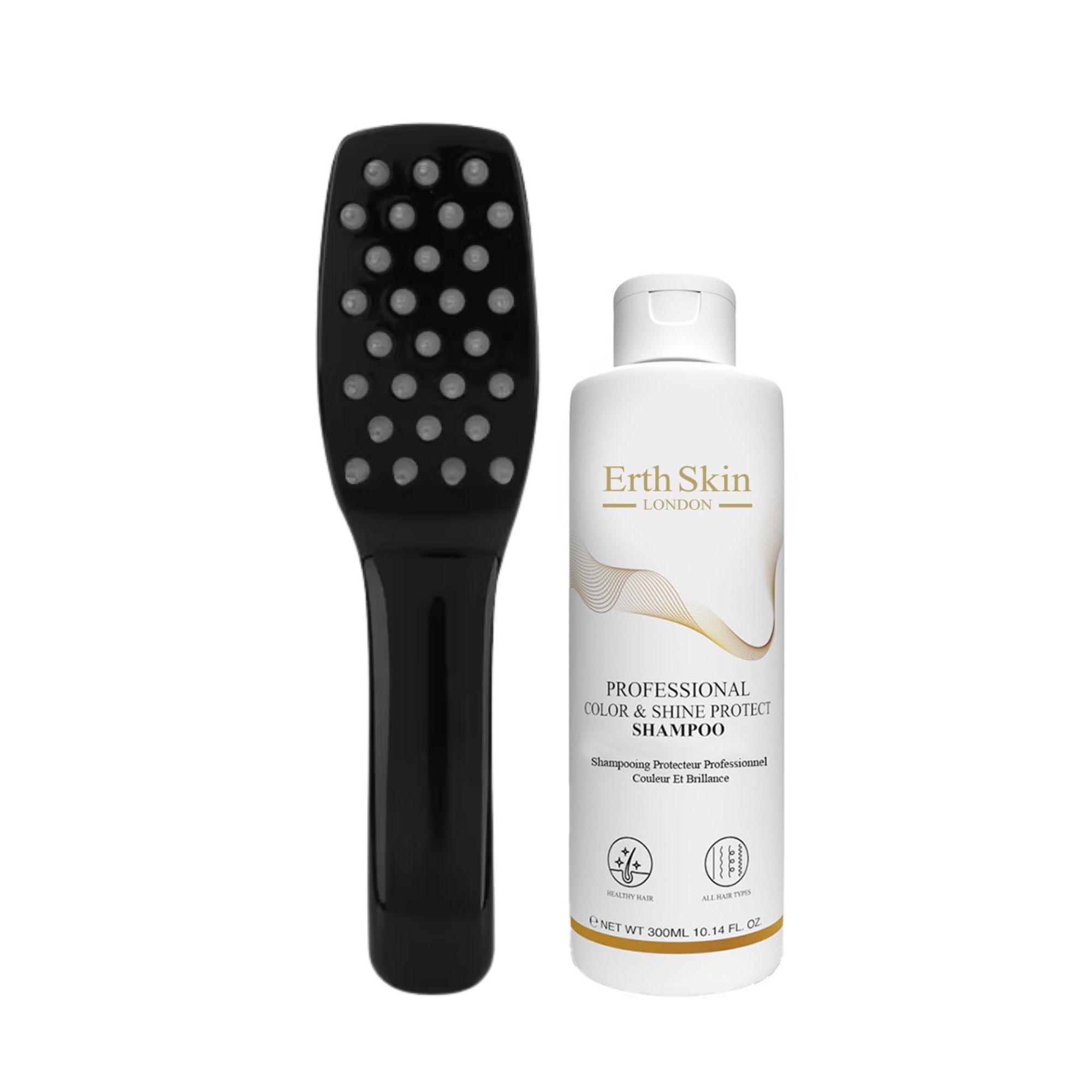 ErthSkin London Spazzola LED Capelli Duo Shampoo Protezione Colore