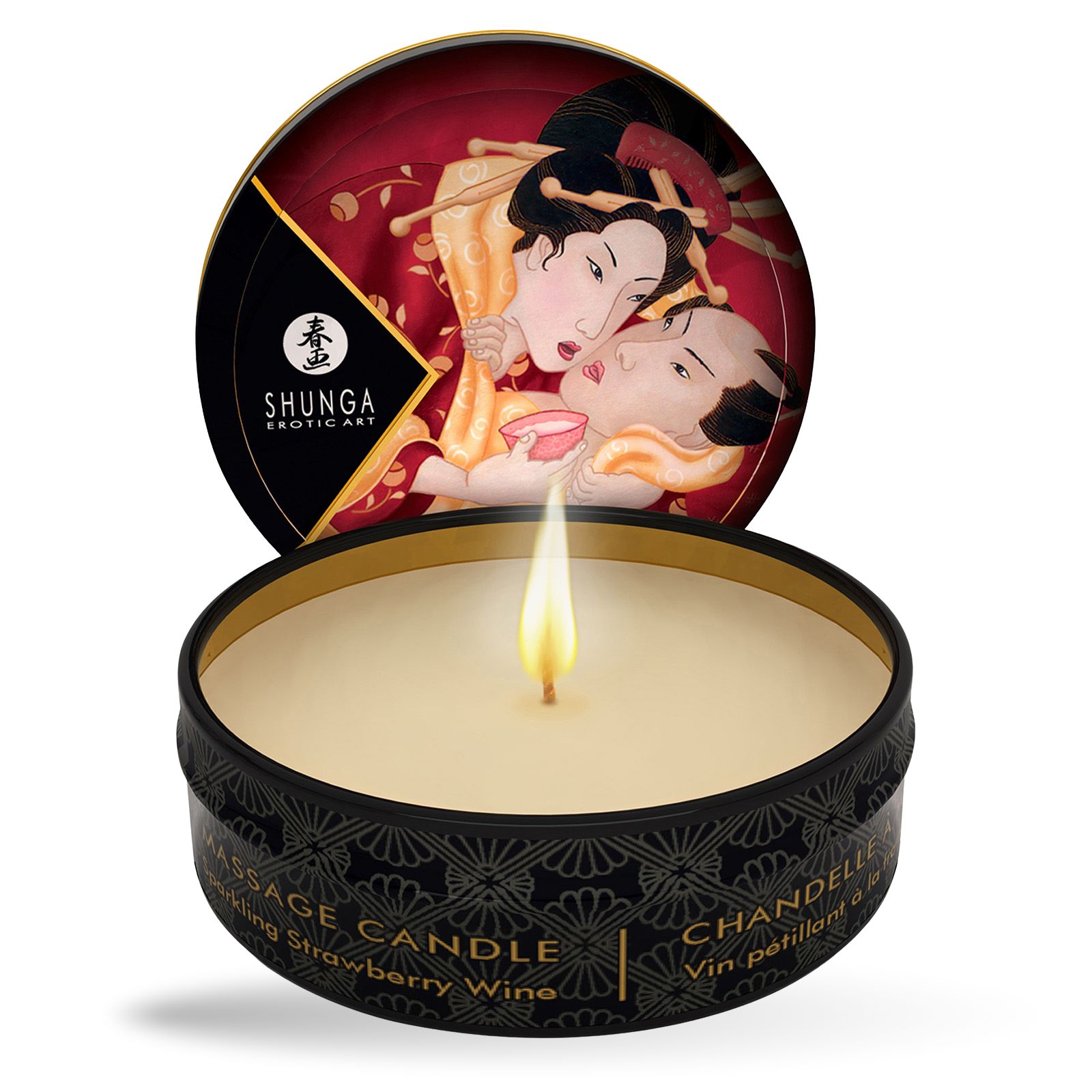 Shunga - candela da massaggio con aroma di fragola