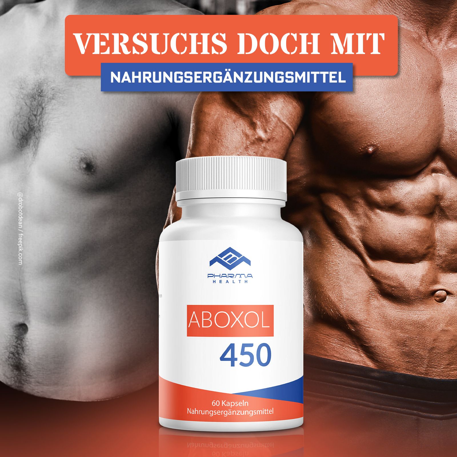 Capsule Aboxol 450: Flacone da 60 capsule, integratore alimentare per sportivi.