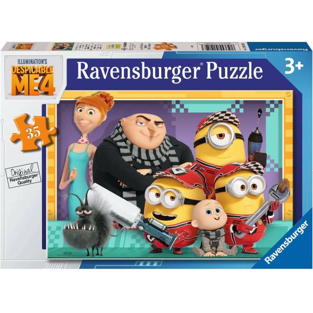 Puzzle Ravensburger, 35 pezzi. Confezione con personaggi di "Cattivissimo me 4". Età consigliata 3+.